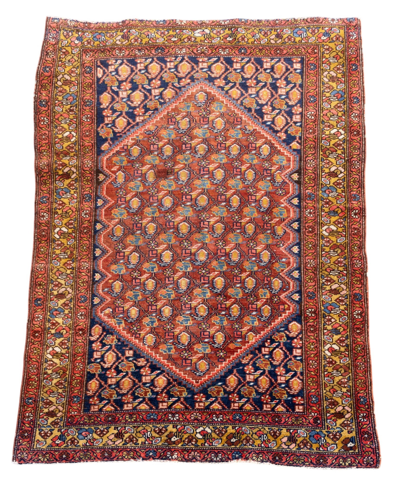 SA Persian Hamadan Rug: Semi-antique Persian Hamadan rug, measures approx. 3'4" x 4'8".