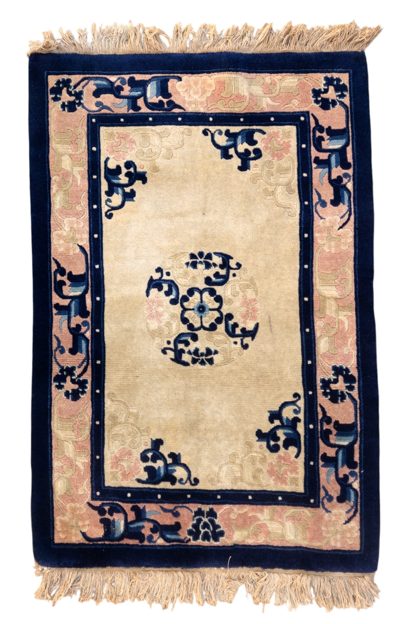 Handmade Chinese Rug: Handmade Chinese rug, measures approx. 2'1" x 3'1".
