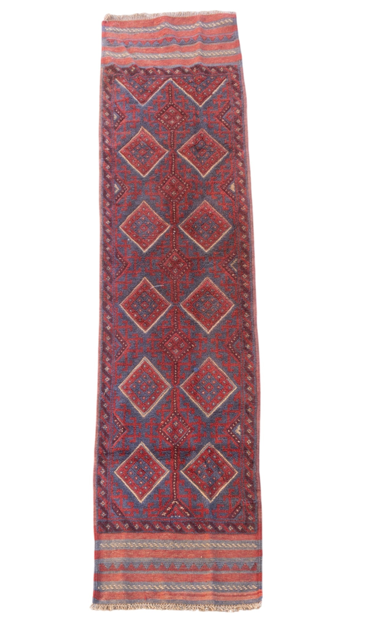 SA Baluchi Runner Rug / Runner ~8': Semi-antique Baluchi runner rug, measures approx. 1'11" x 8'2".