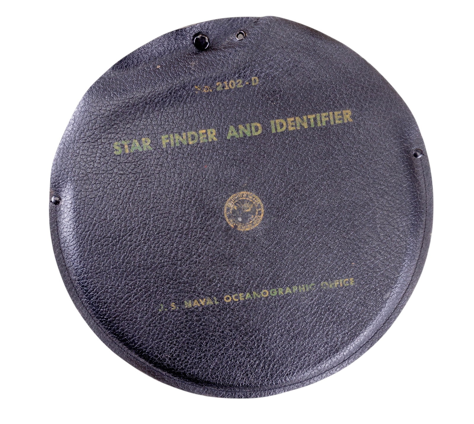 U.S Navy Star Finder & Identifier Tool w/ Case: A U.S navy star finder and identifier tool with leather case including seven overlay plastic sheets & another piece along with a directions sheet. All pieces appear to be present. (internal 318371)