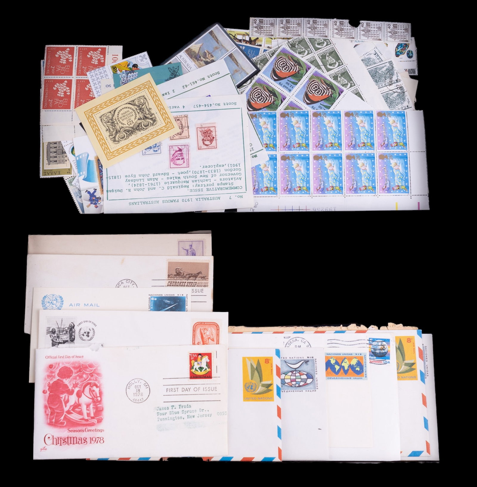 Vintage & Antique Int'l Stamp Sheets & Envelopes (1 of 10)