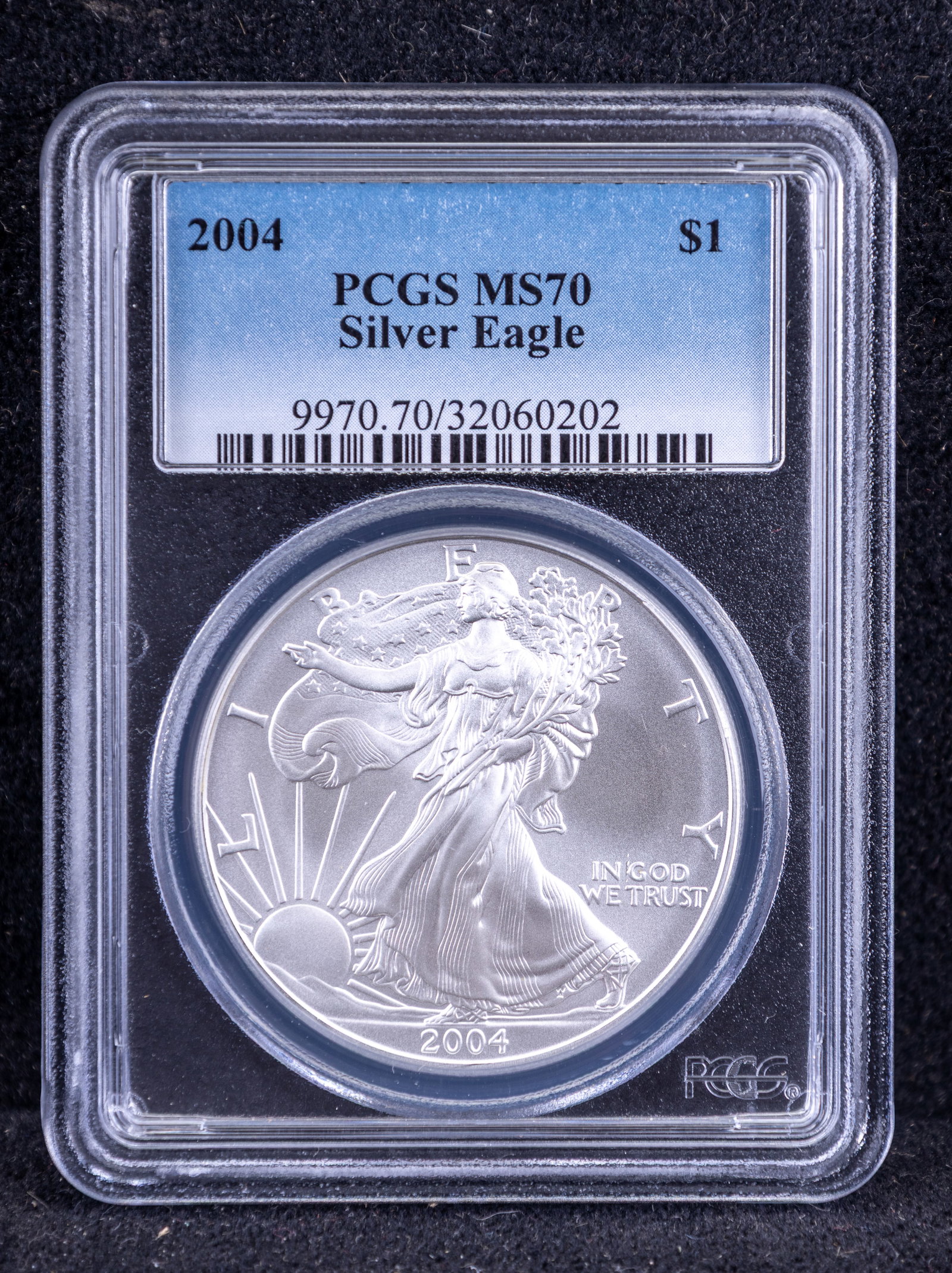 2004 PCGS MS70 Silver Eagle Coin (1 of 2)
