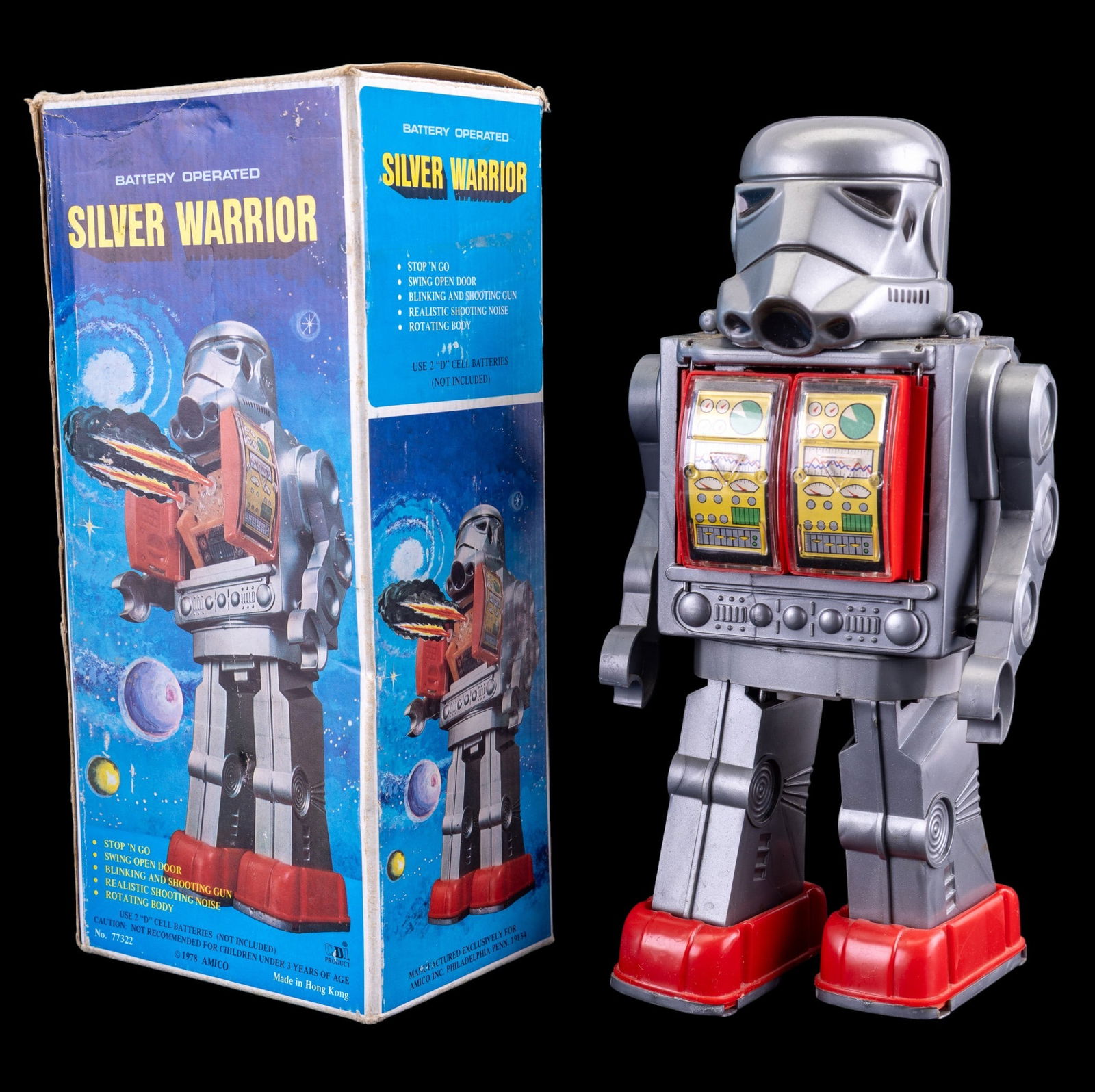 Vintage "Silver Warrior" Robot Toy w/ Og Box (1 of 13)