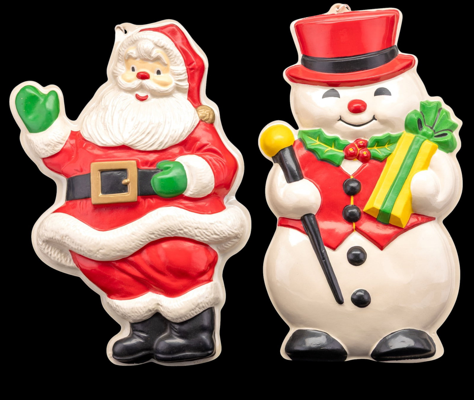 Vintage Plastic Santa And Snowman Relief Molds (1 of 8)