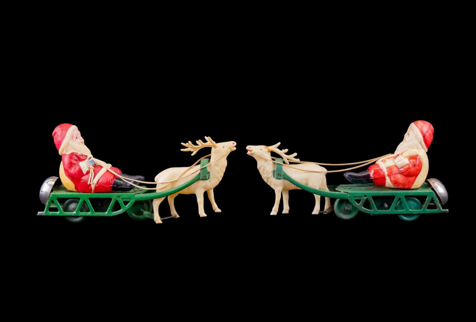 Mechanical Celluloid Santa Sleigh Bell Toys (1 of 6)