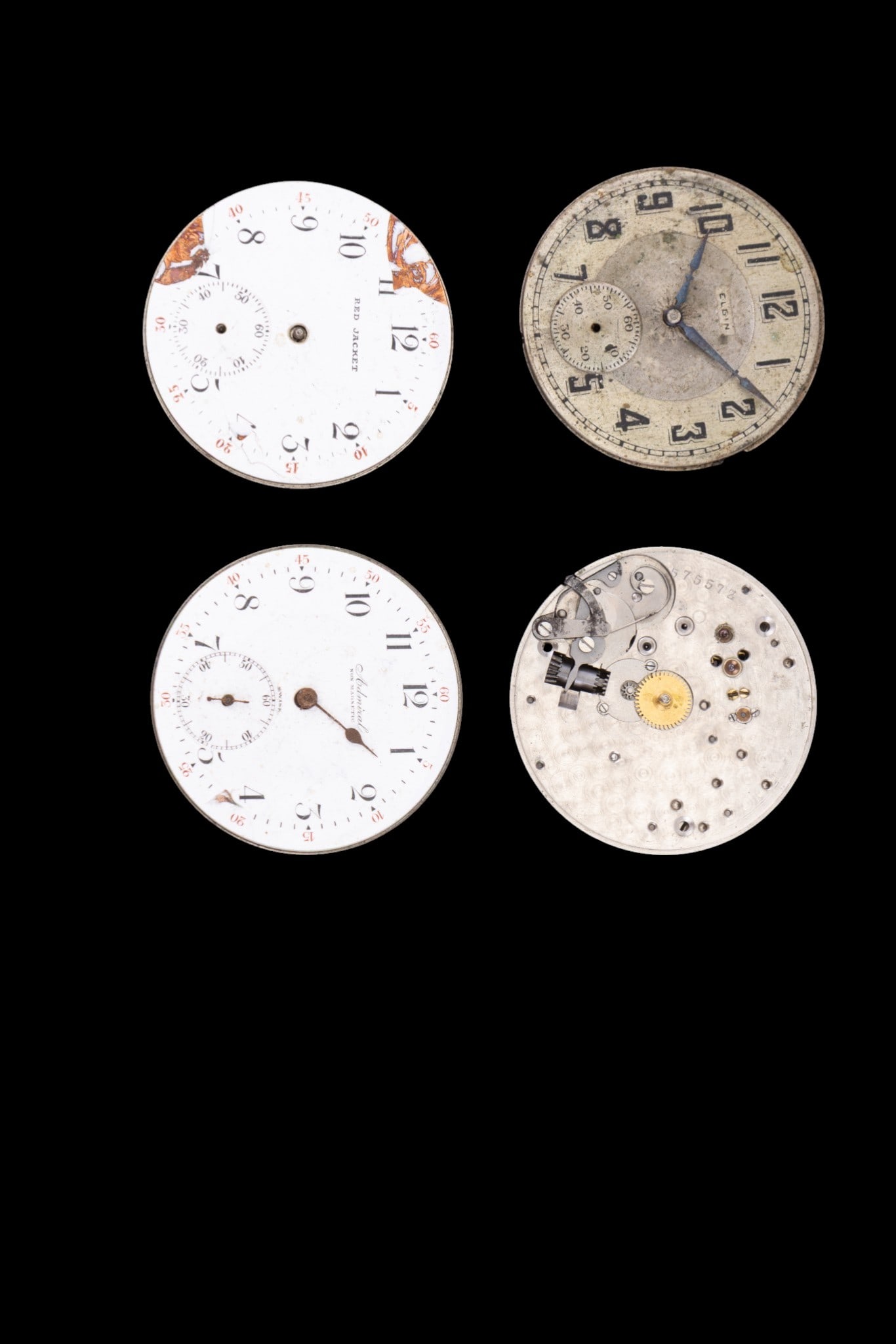 Elgin, Red Jacket, & Admiral Pocket Watch Movement (1 of 5)