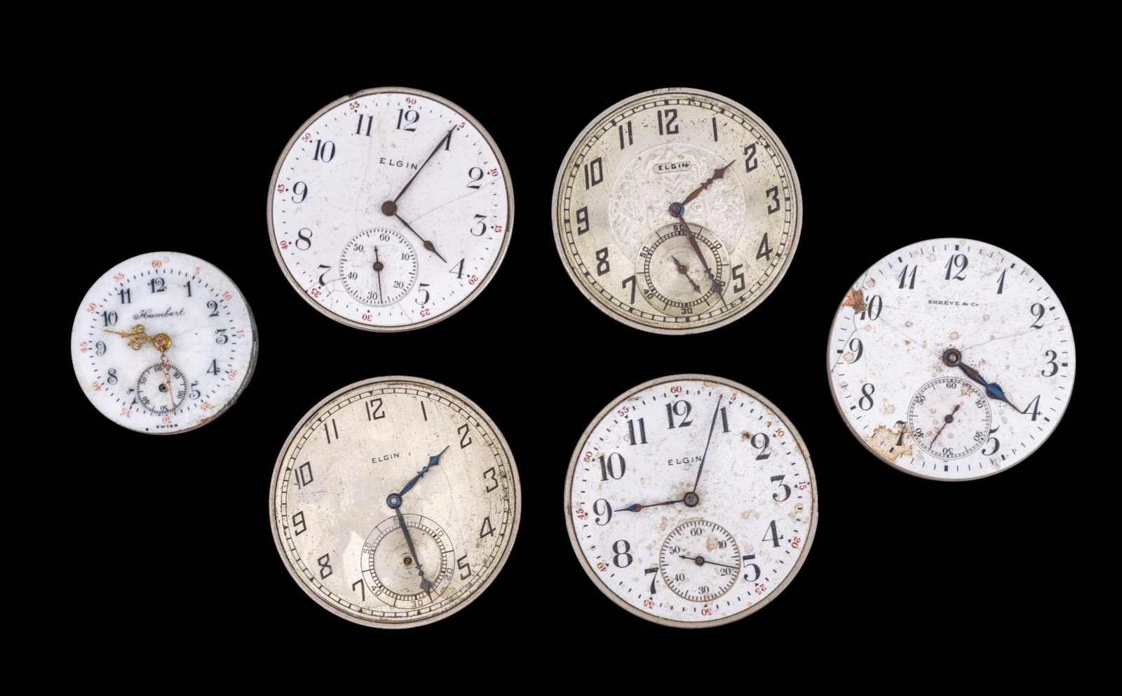 Elgin, Humbert, & Shreve Pocket Watch Movements (1 of 8)