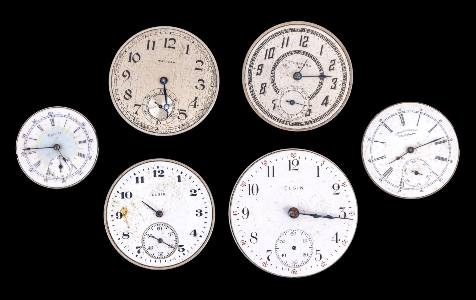 Elgin, Waltham, Stratford Pocket Watch Movements (1 of 8)