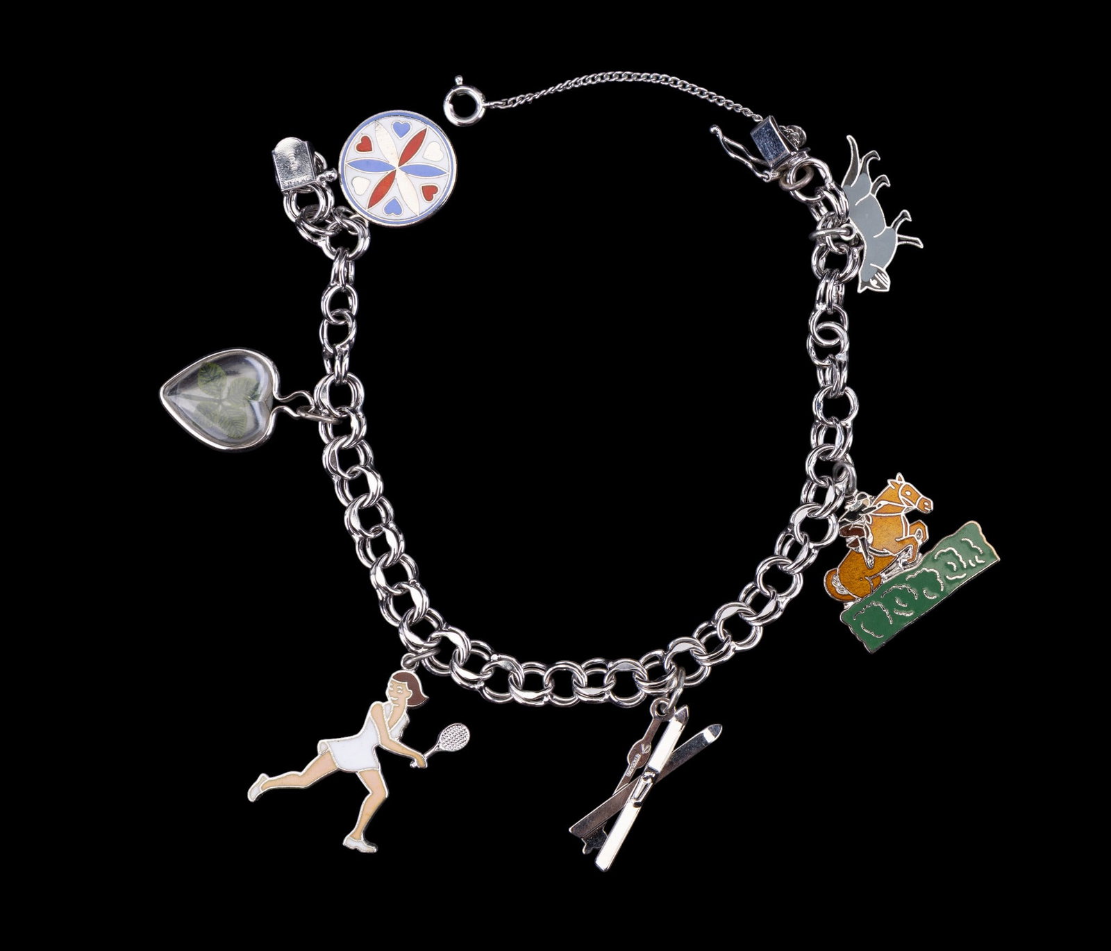 Sterling Silver Charm Bracelet (6 Charms) (1 of 7)