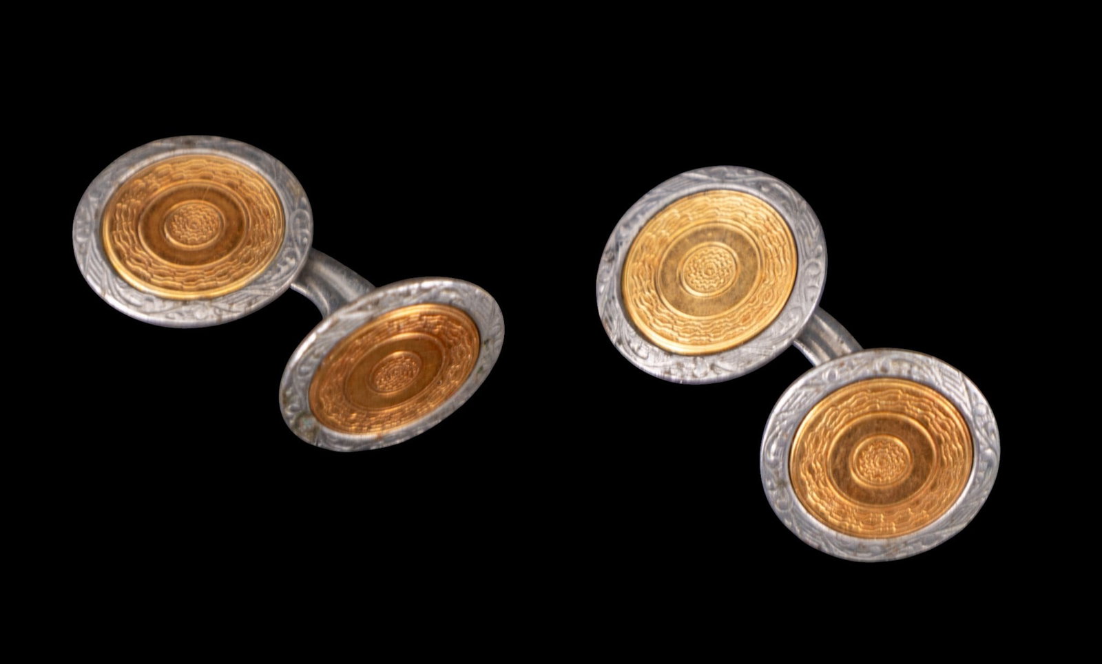 Sterling and 10K Art Deco Cufflinks (1 of 5)