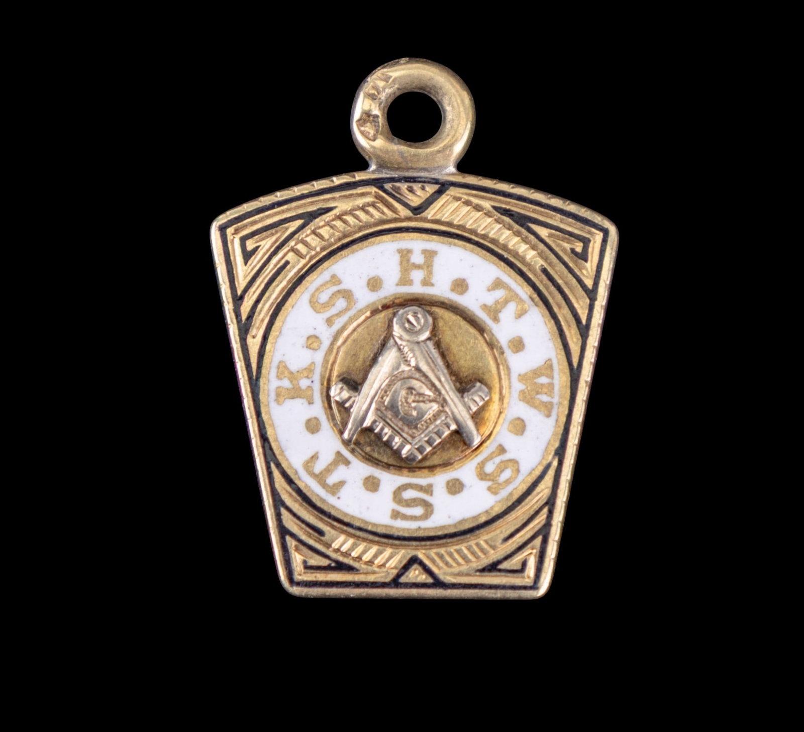 14K Gold and Enamel Free Mason Charm: A 14K gold and enamel accented Free Mason charm, total approx. weight is 3g. NEW BUYERS MAY NOT PAY WITH CREDIT OR DEBIT CARD. If this is your first purchase at Keystone Auctions LLC, payment must be