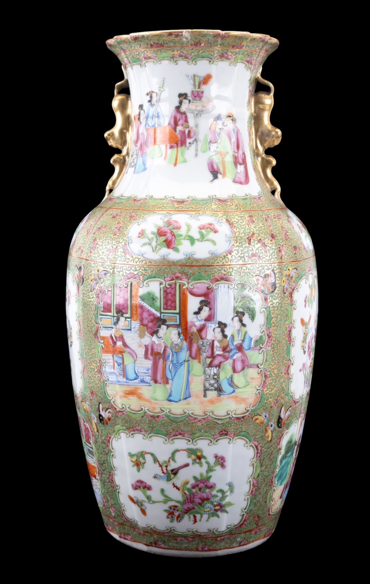 Chinese Large Gilt Rose Medallion Vase (1 of 11)