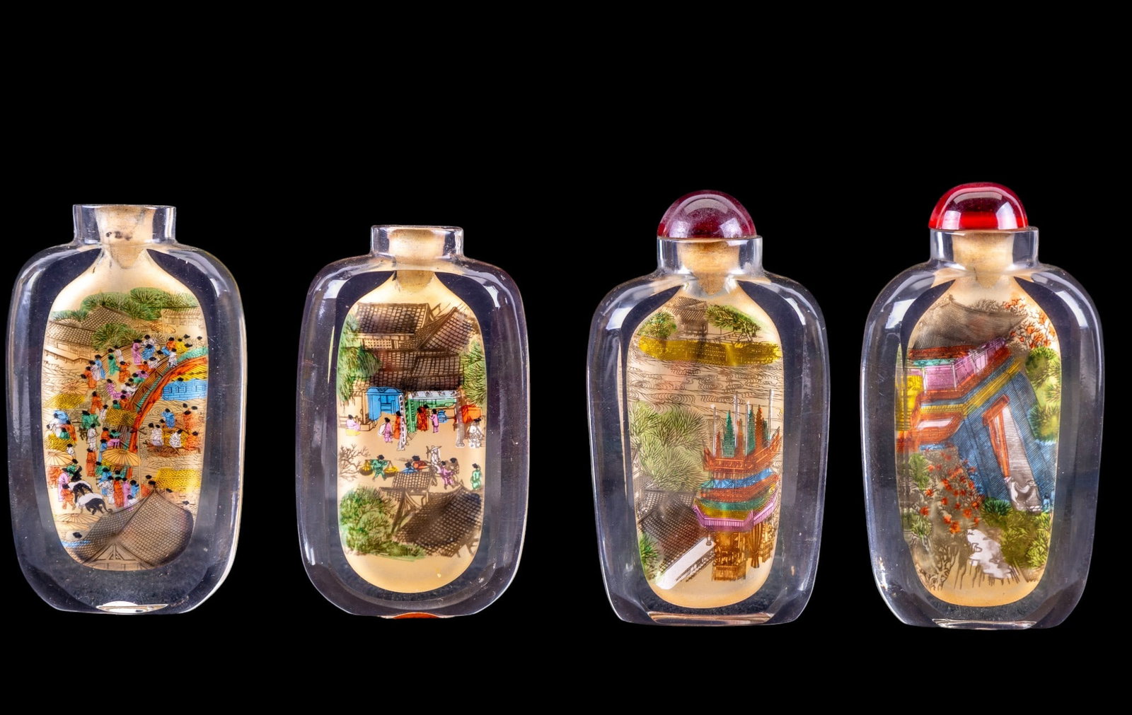 Chinese Reverse Painted Thick Glass Snuff Bottles (1 of 5)