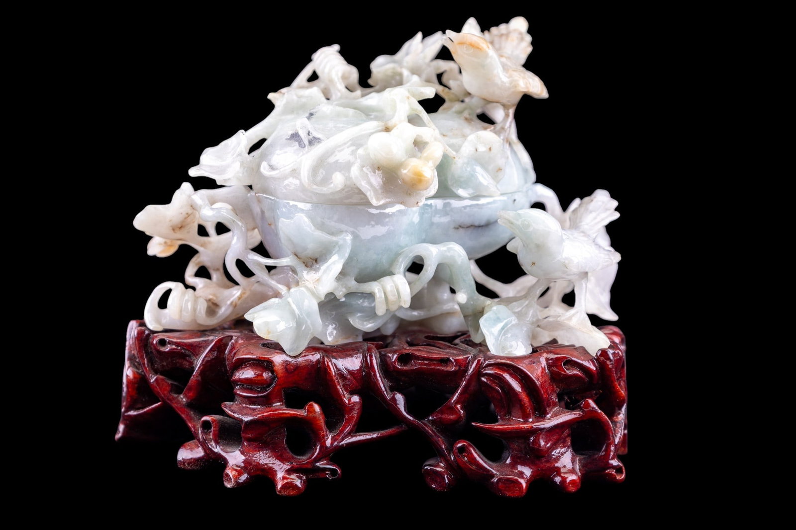 Chinese Carved Jade Lidded Box on Stand (1 of 8)