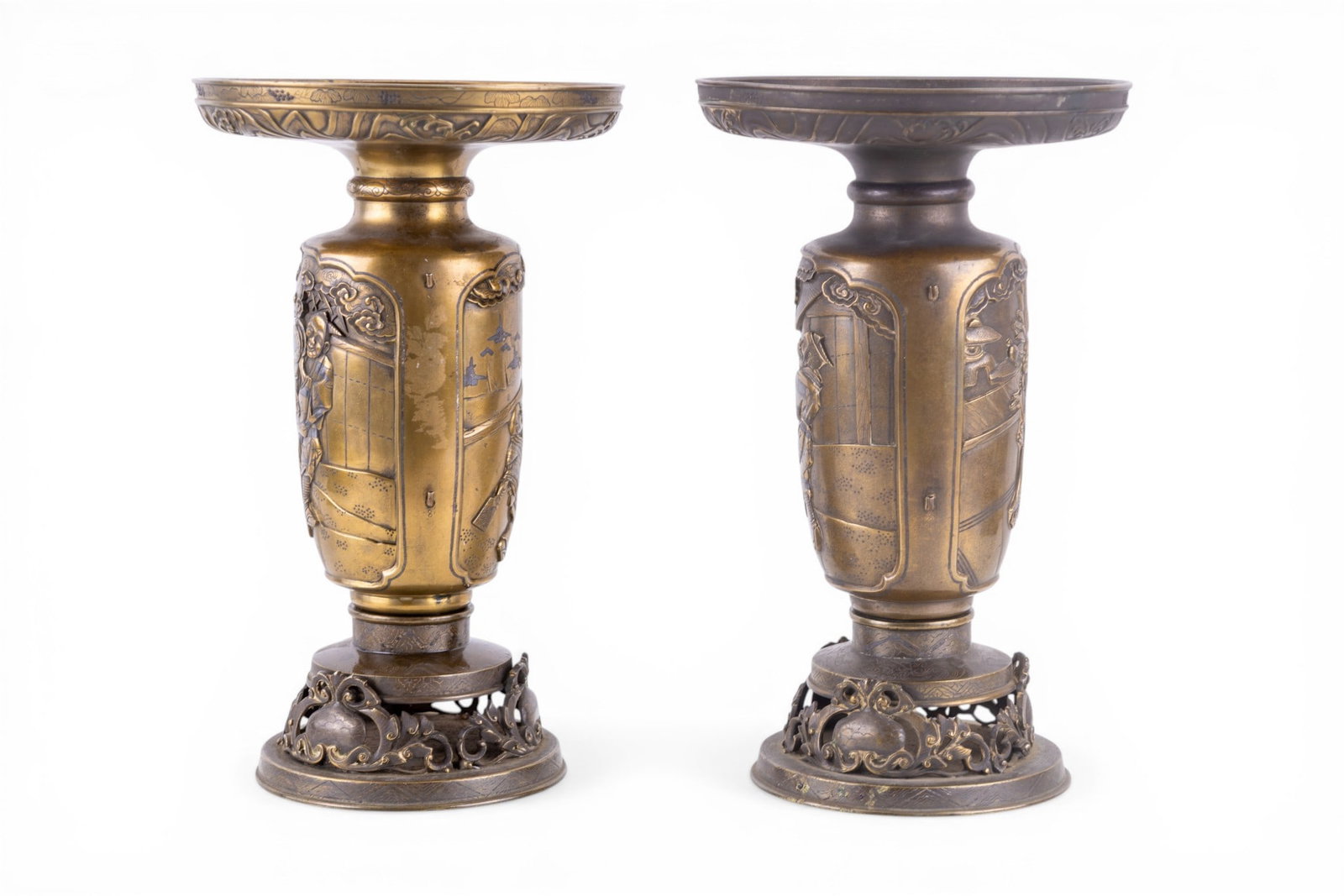 Pair of Japanese Usubata Vases (1 of 12)