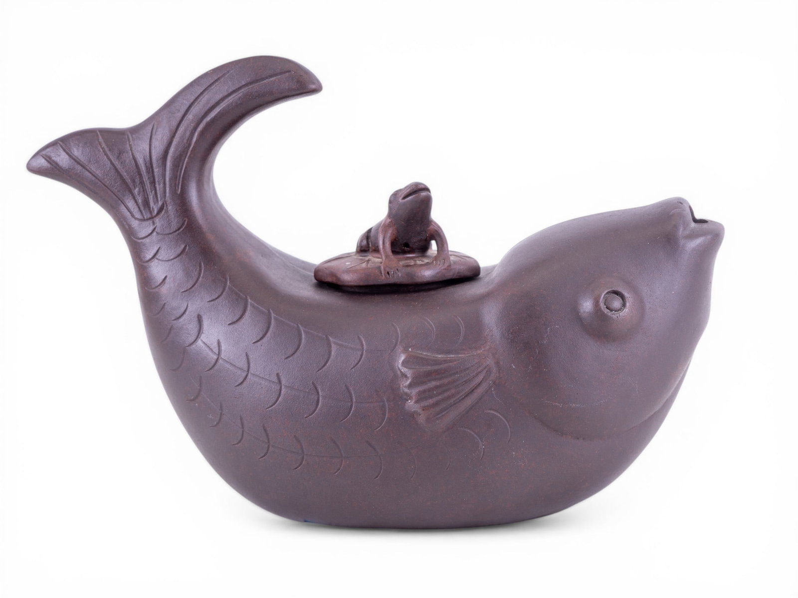 Chinese Yixing Zisha Pottery Double Carp Vessel (1 of 10)