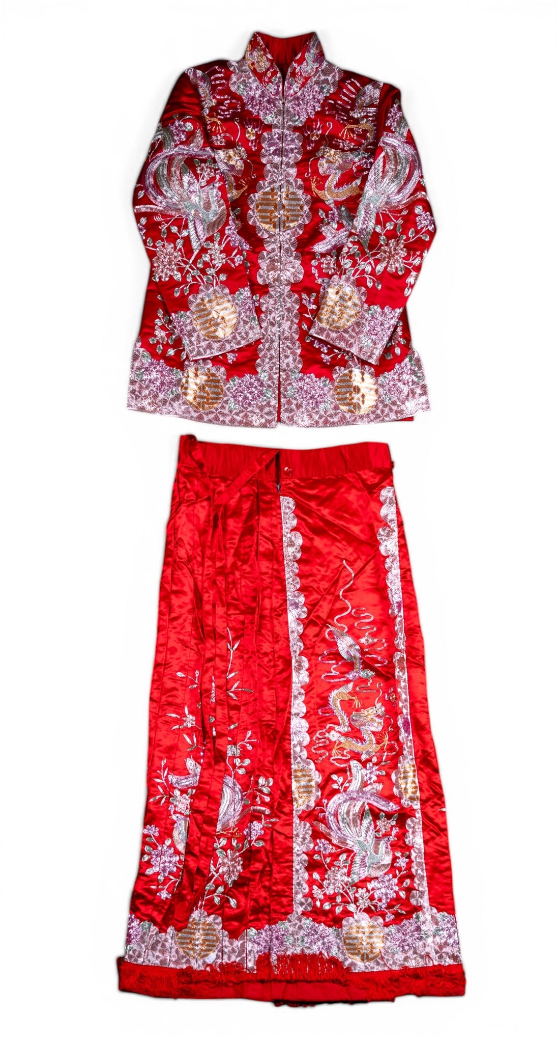 Chinese Silk Embroidered Jacket and Skirt Set (1 of 17)