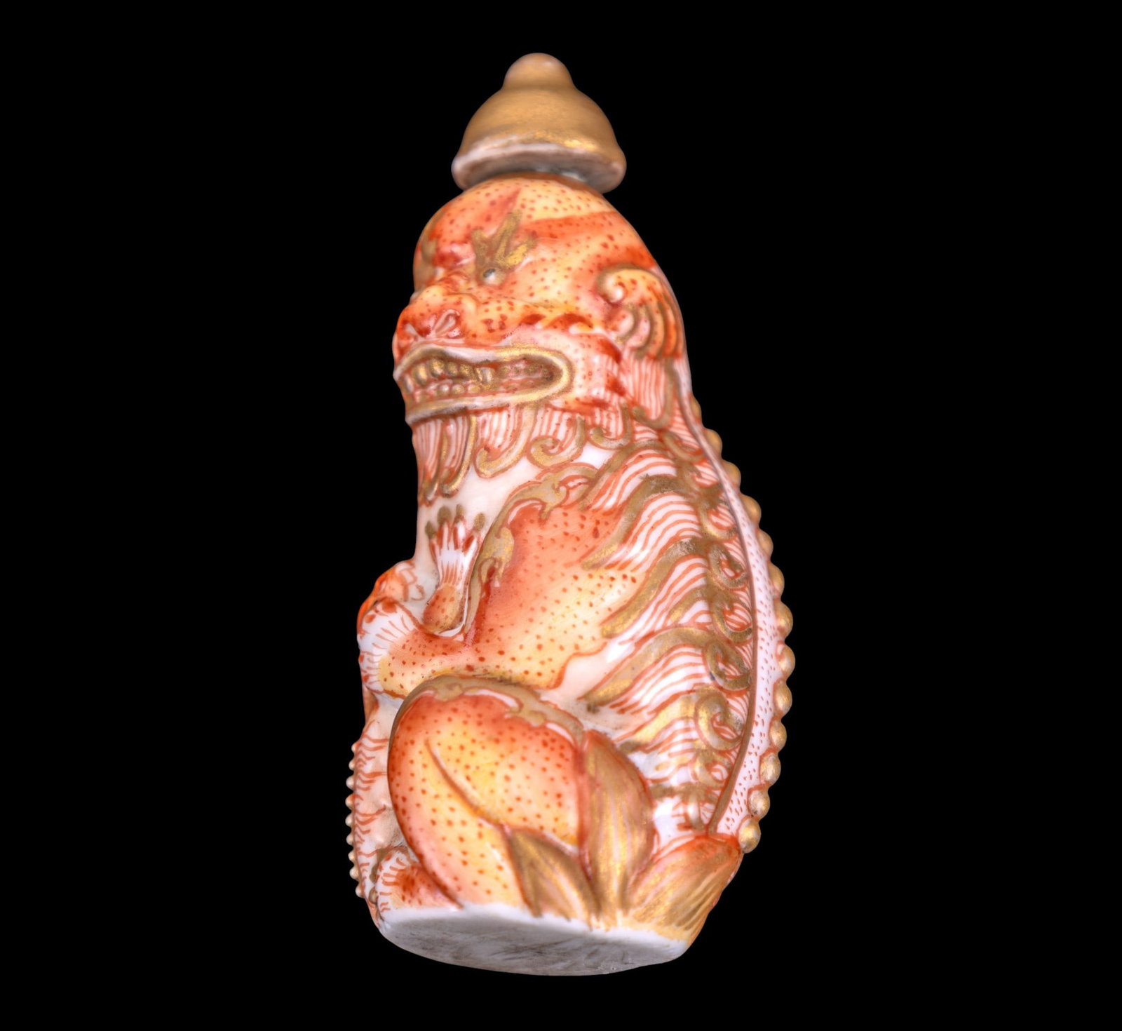 Chinese Porcelain Lion & Cub Snuff Bottle (1 of 5)