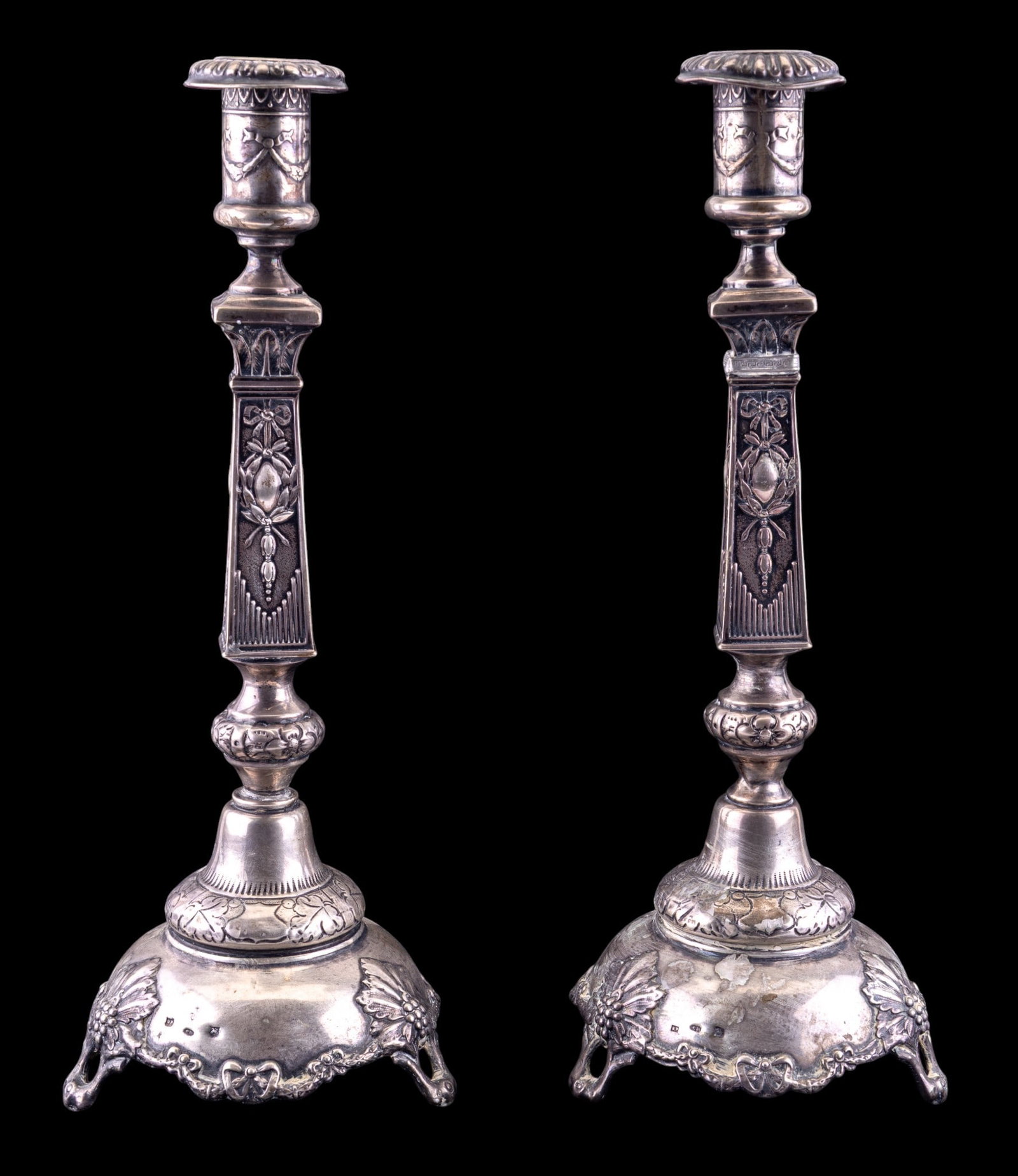 Pair of Russian .84 Silver Candlesticks (1 of 11)