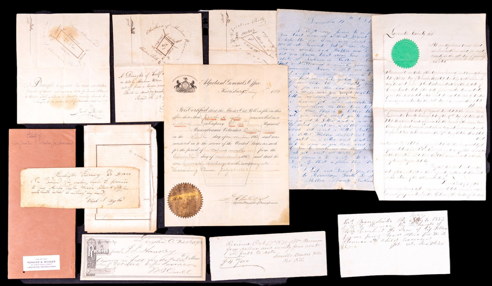 19th C and Civil War Hand Written Plats and More (1 of 6)