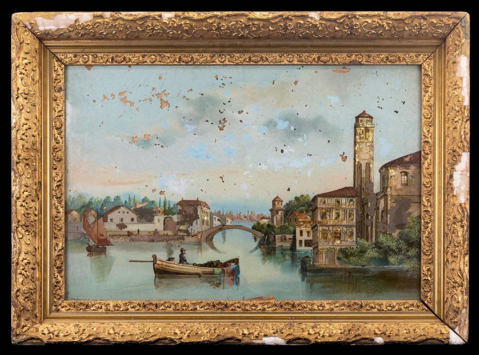 European Reverse Glass Painting, Signed & Dated (1 of 9)