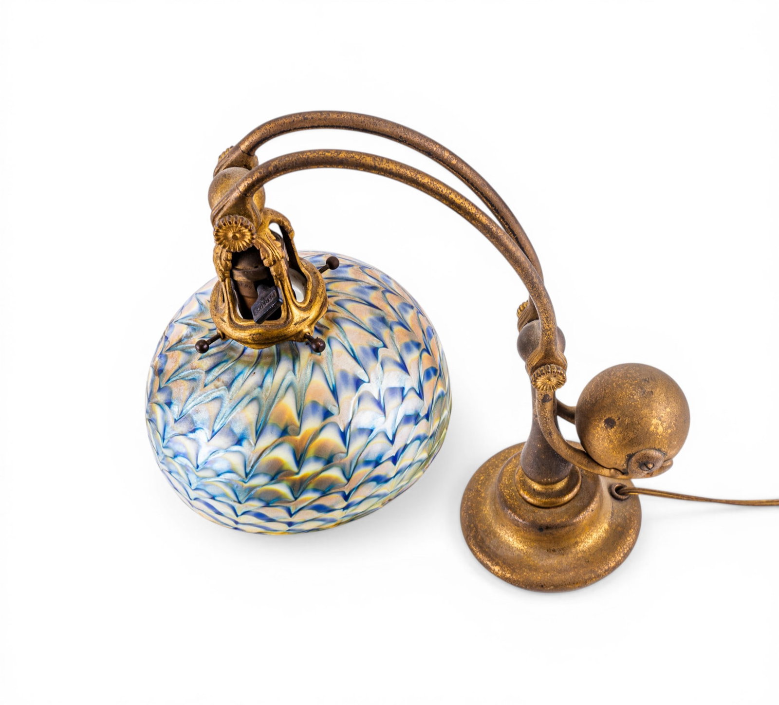 Tiffany Studios Desk Lamp, Iridescent Shade - 4