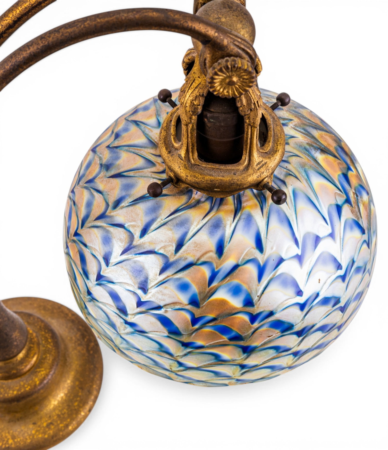 Tiffany Studios Desk Lamp, Iridescent Shade - 7