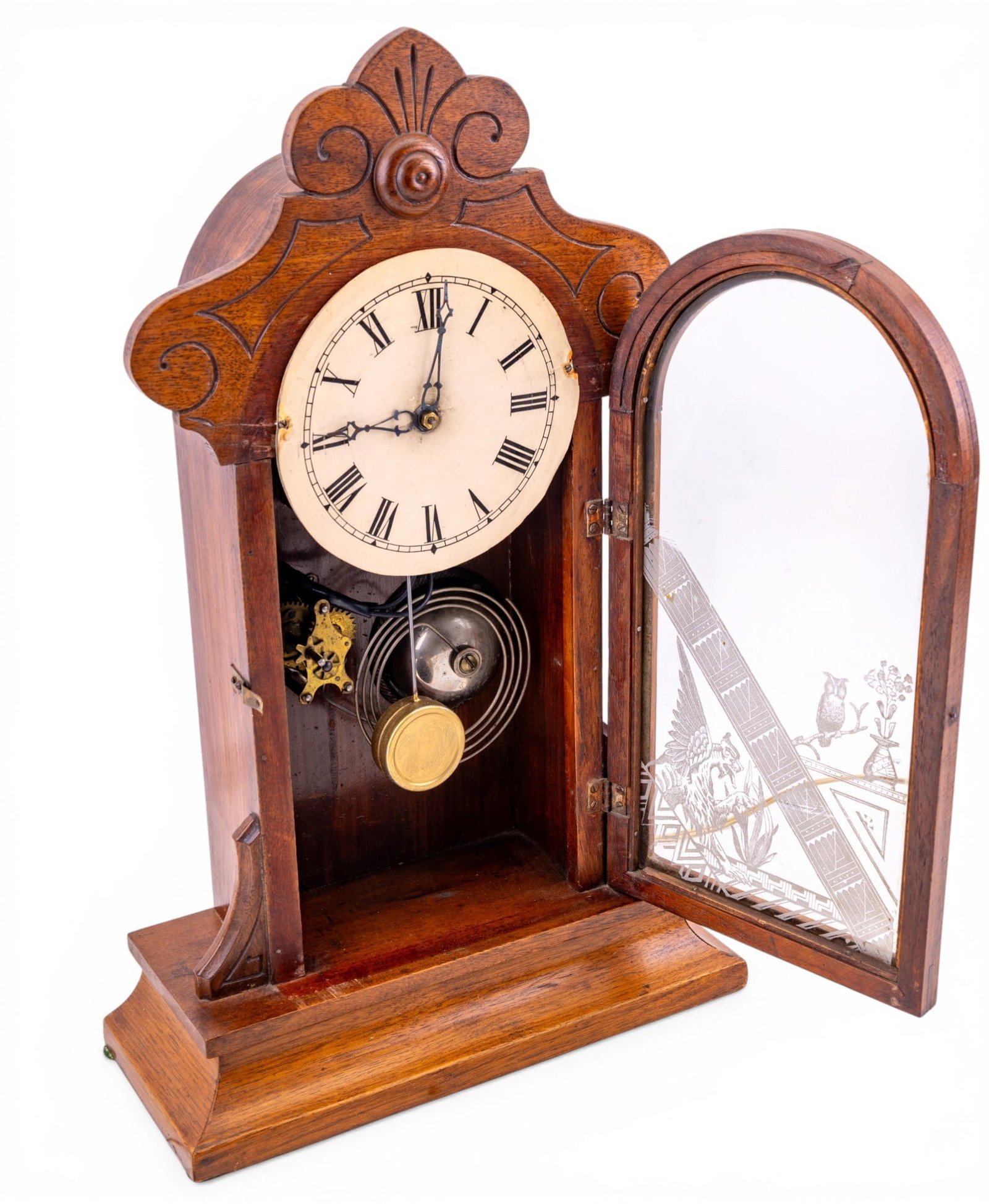 Pluto Wm. Gilbert Electrified Gingerbread Clock - 2