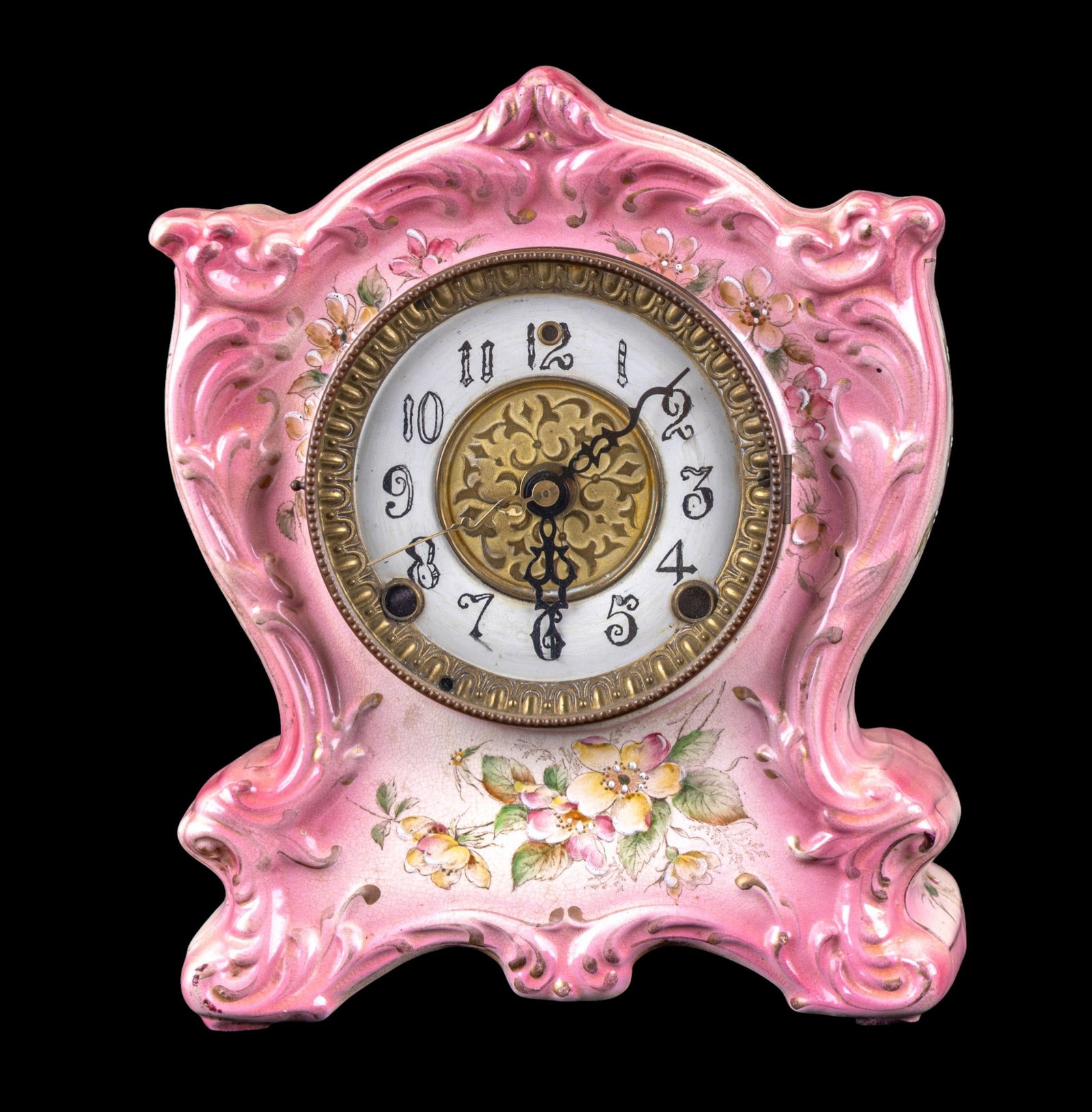 Antique Porcelain Mantel Clock, No. 413 (1 of 11)
