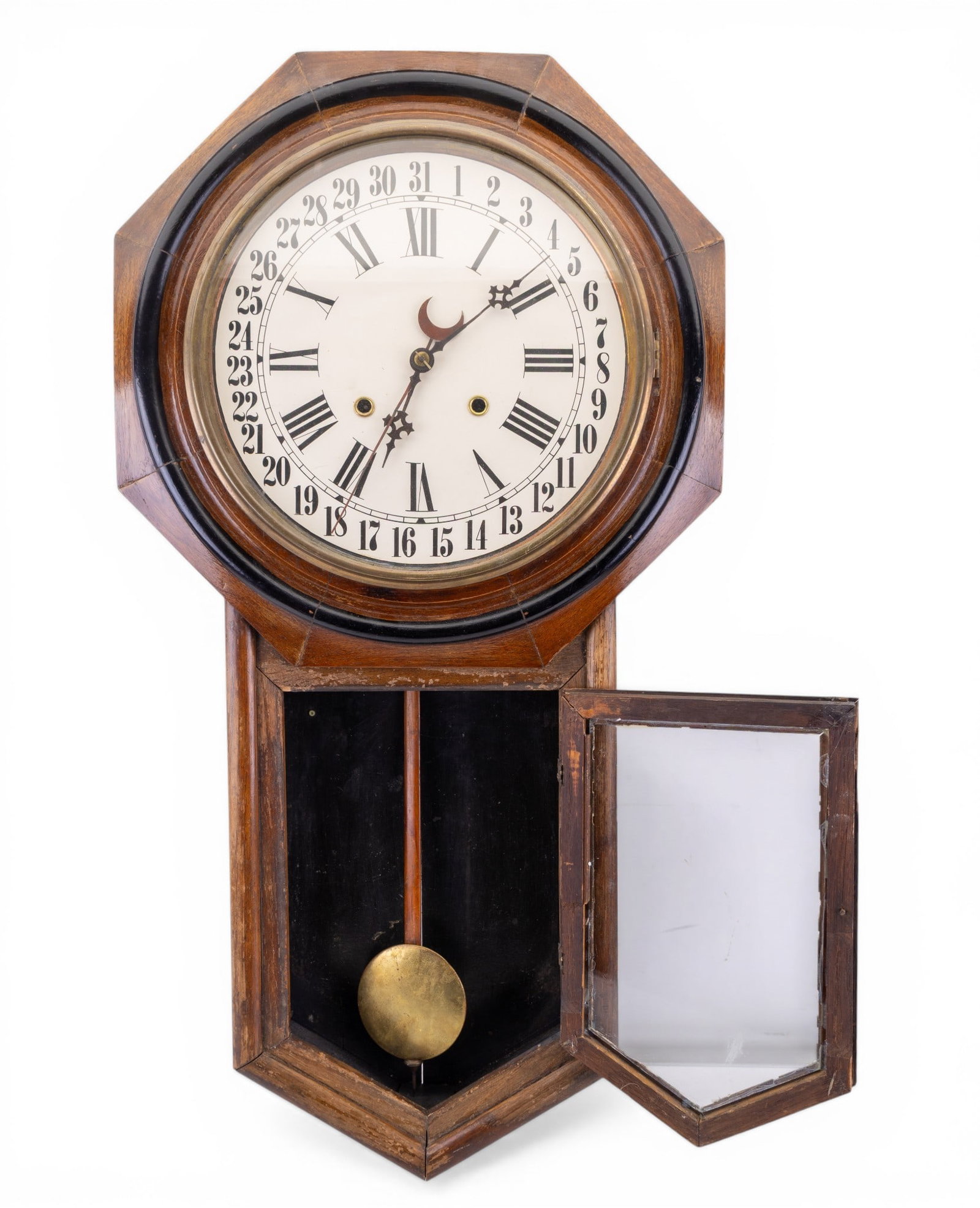 19th C Regulator Wall Clock - 3