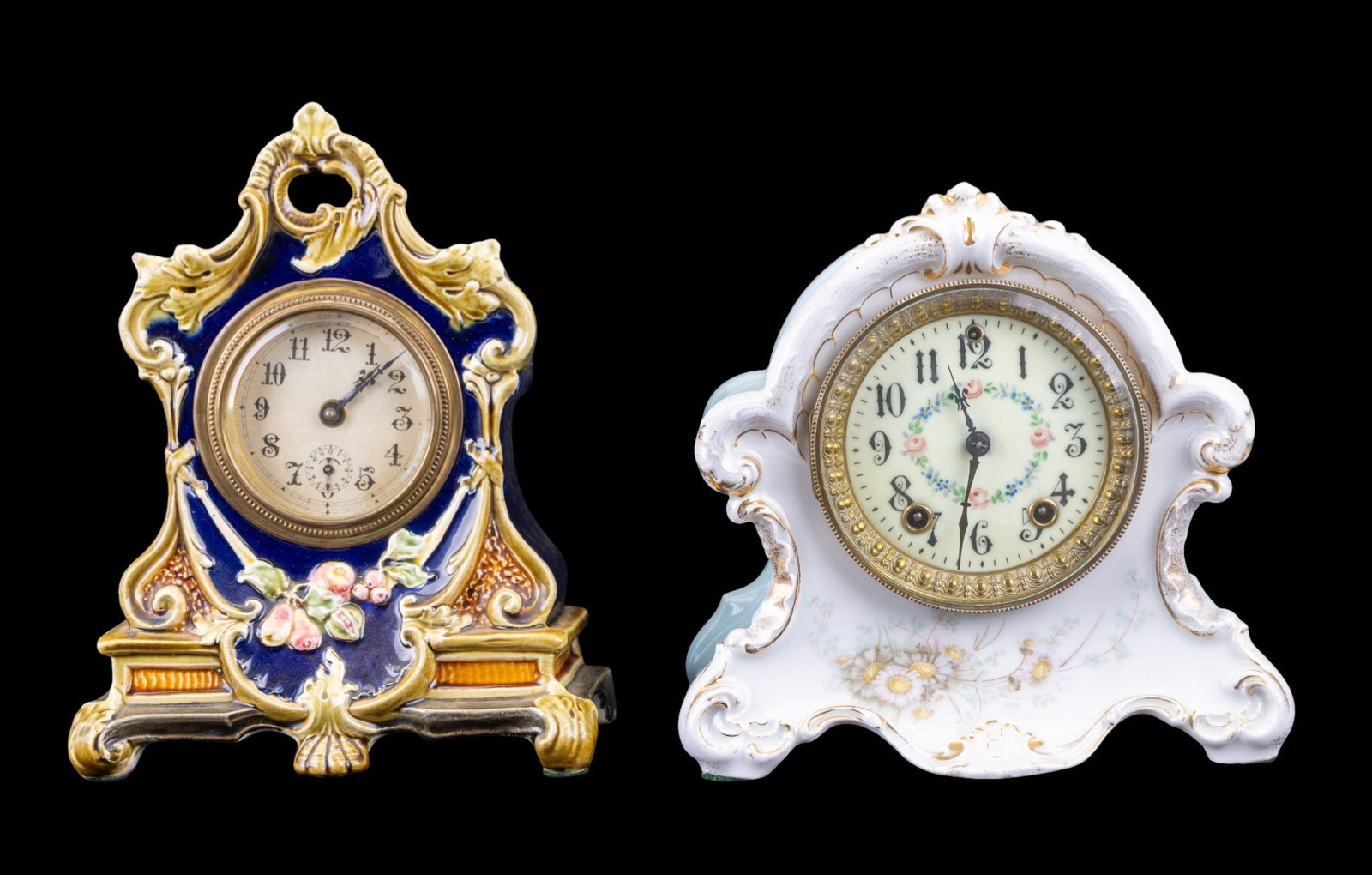 KPM & Majolica Gilbert Porcelain Mantle Clocks (1 of 20)