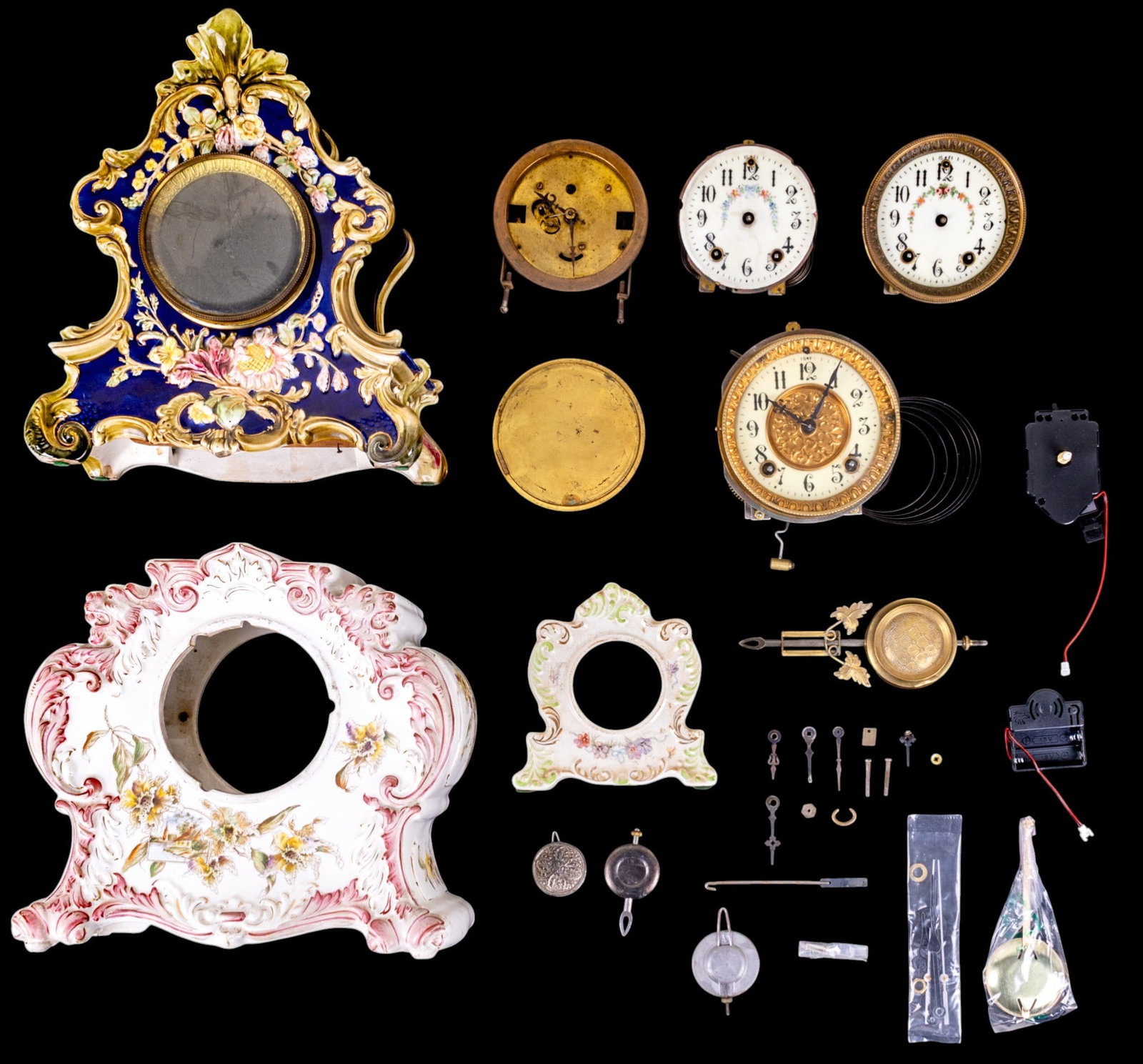 Antique Porcelain Mantle Clock Cases and Parts (1 of 15)