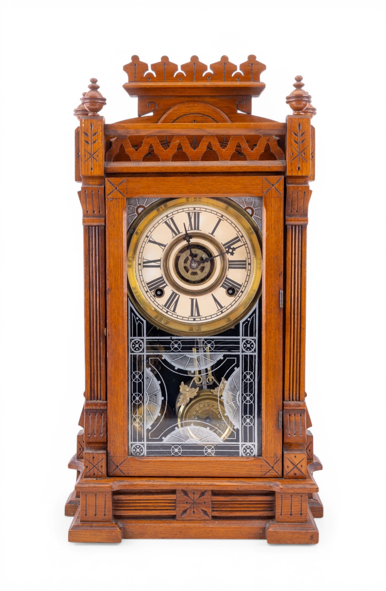 Antique Gilbert "Dacca" Walnut Parlor Clock (1 of 11)