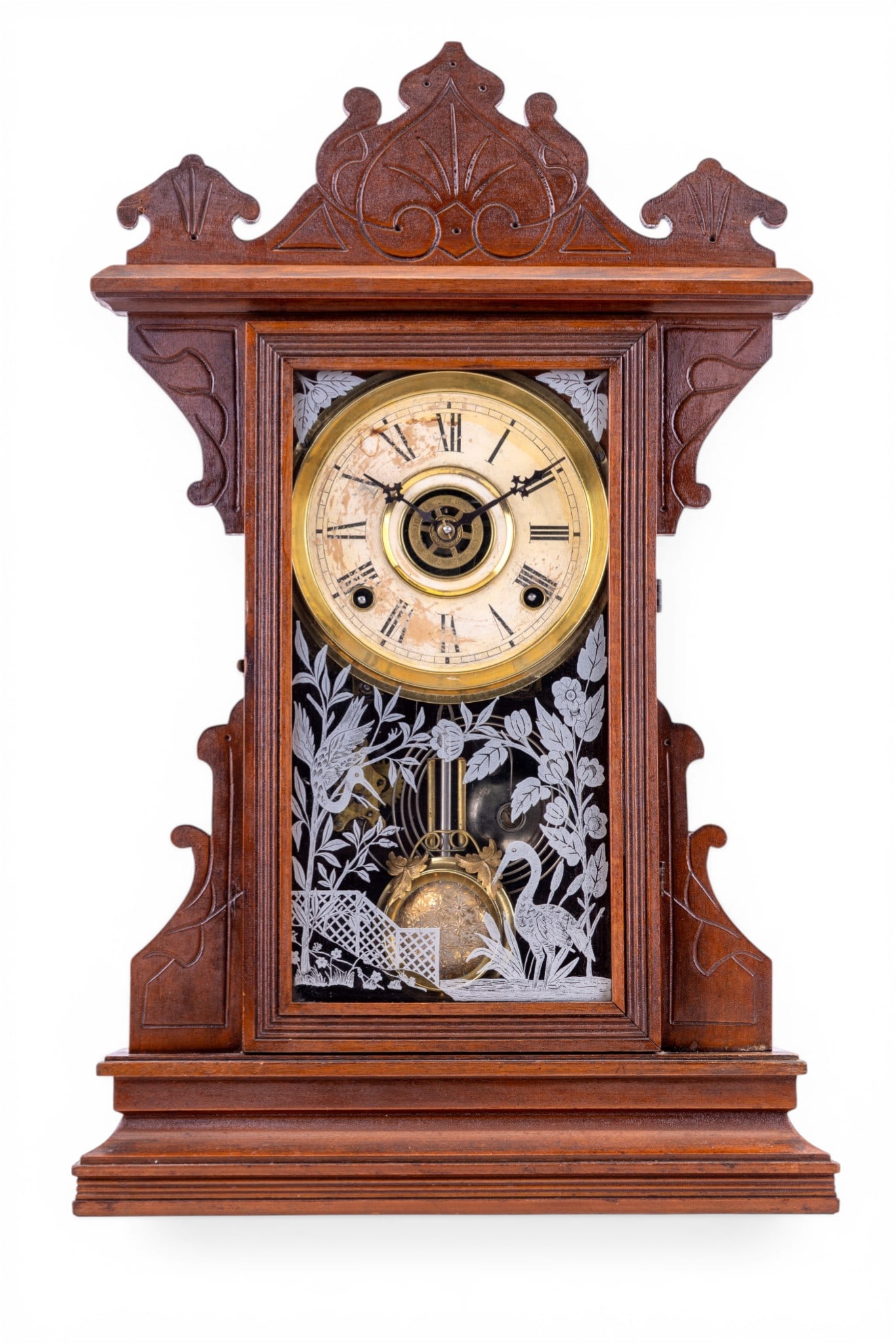 Antique Wm. L Gilbert Buffalo Walnut Parlor Clock (1 of 13)