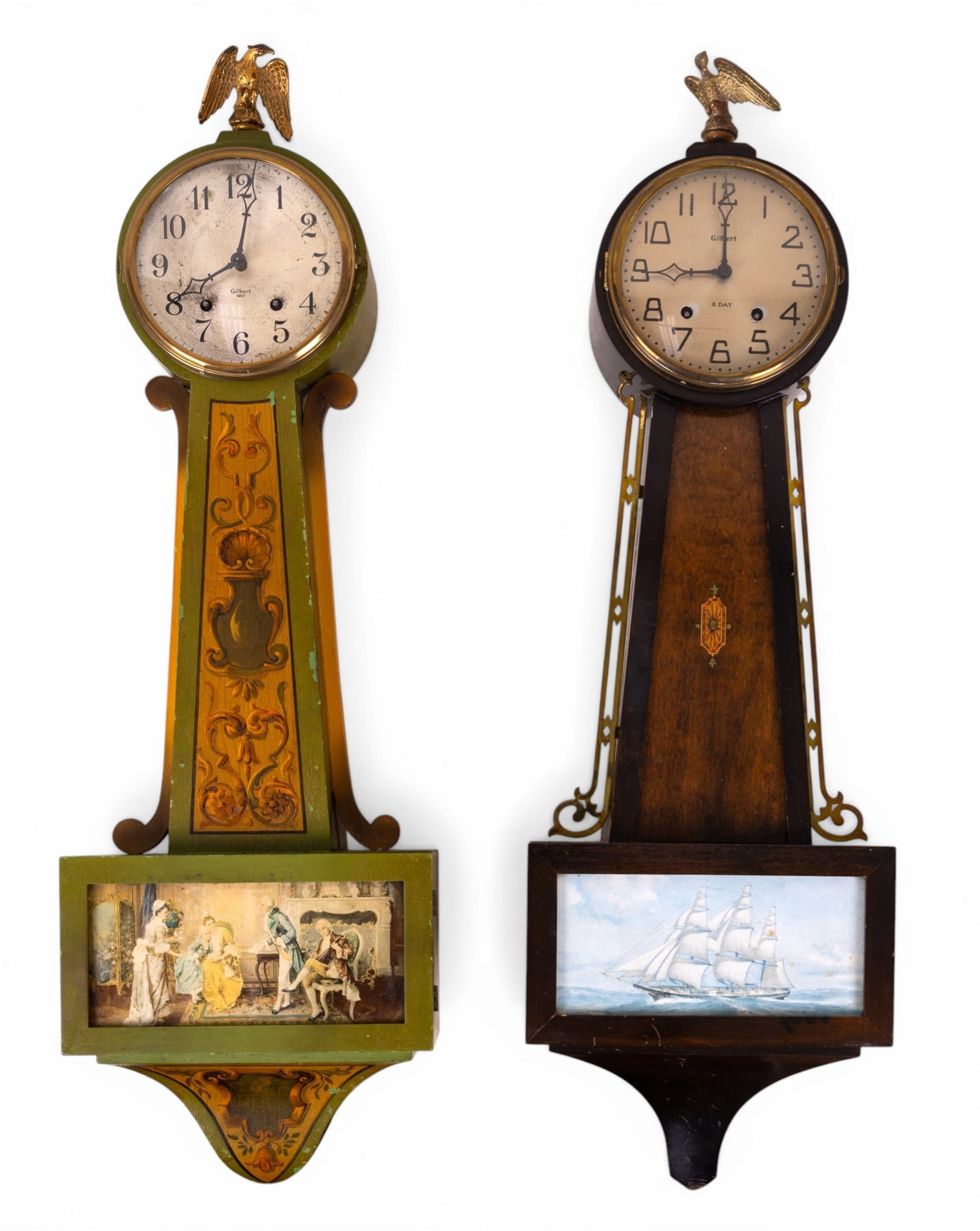 Wm. Gilbert Key Wind 8 Day Banjo Clocks (2) (1 of 16)
