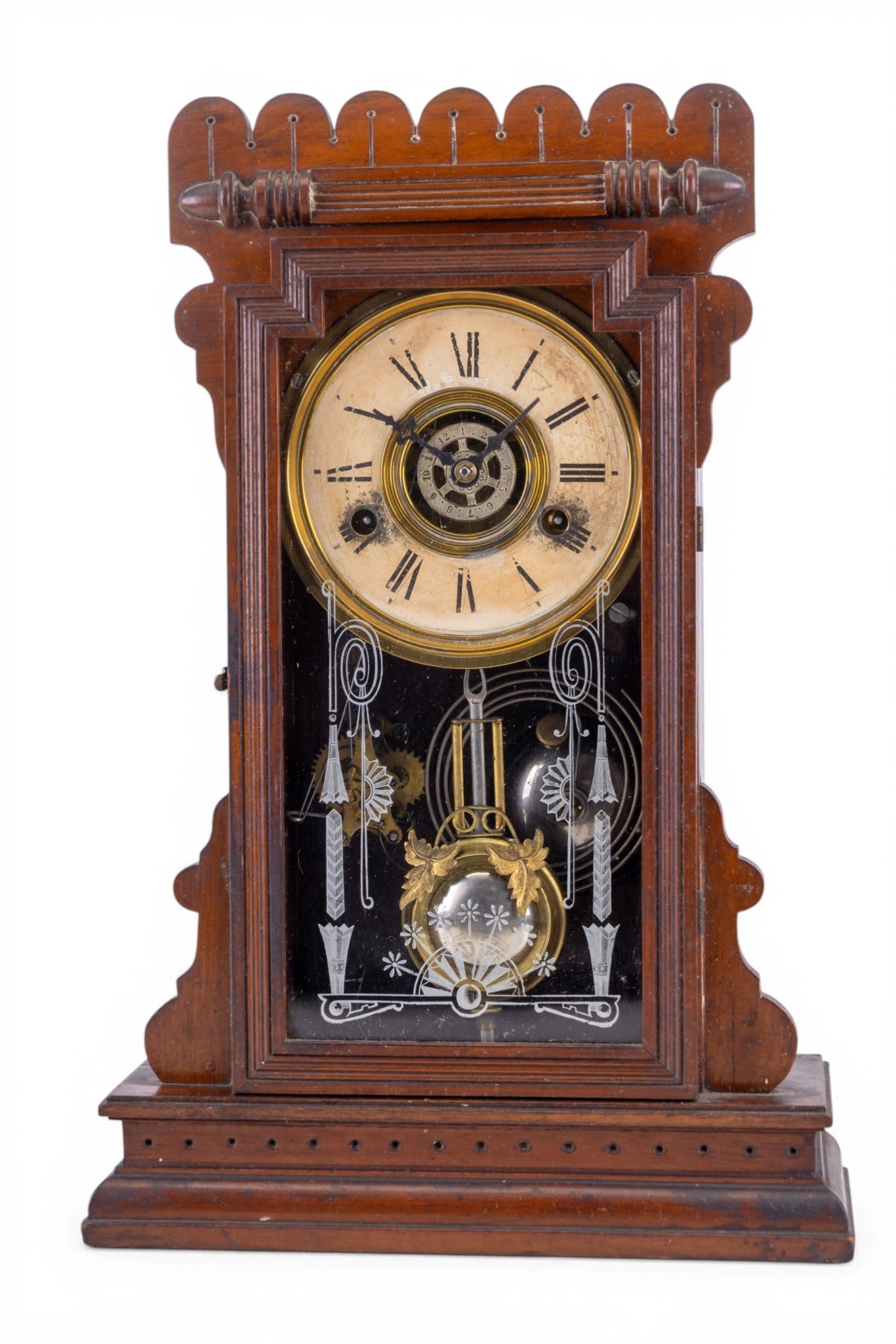 Antique Wm. L. Gilbert Thalba Walnut Parlor Clock (1 of 12)