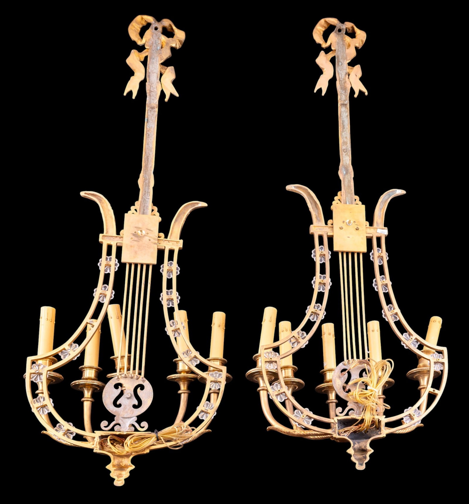 French Empire Ormolu Wall Sconce Pair - 2