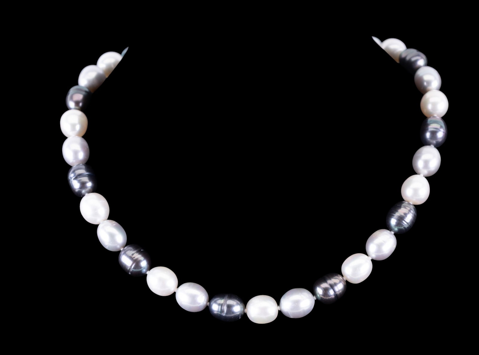Multi Tonal Pearl Necklace, 14K Clasp (1 of 4)