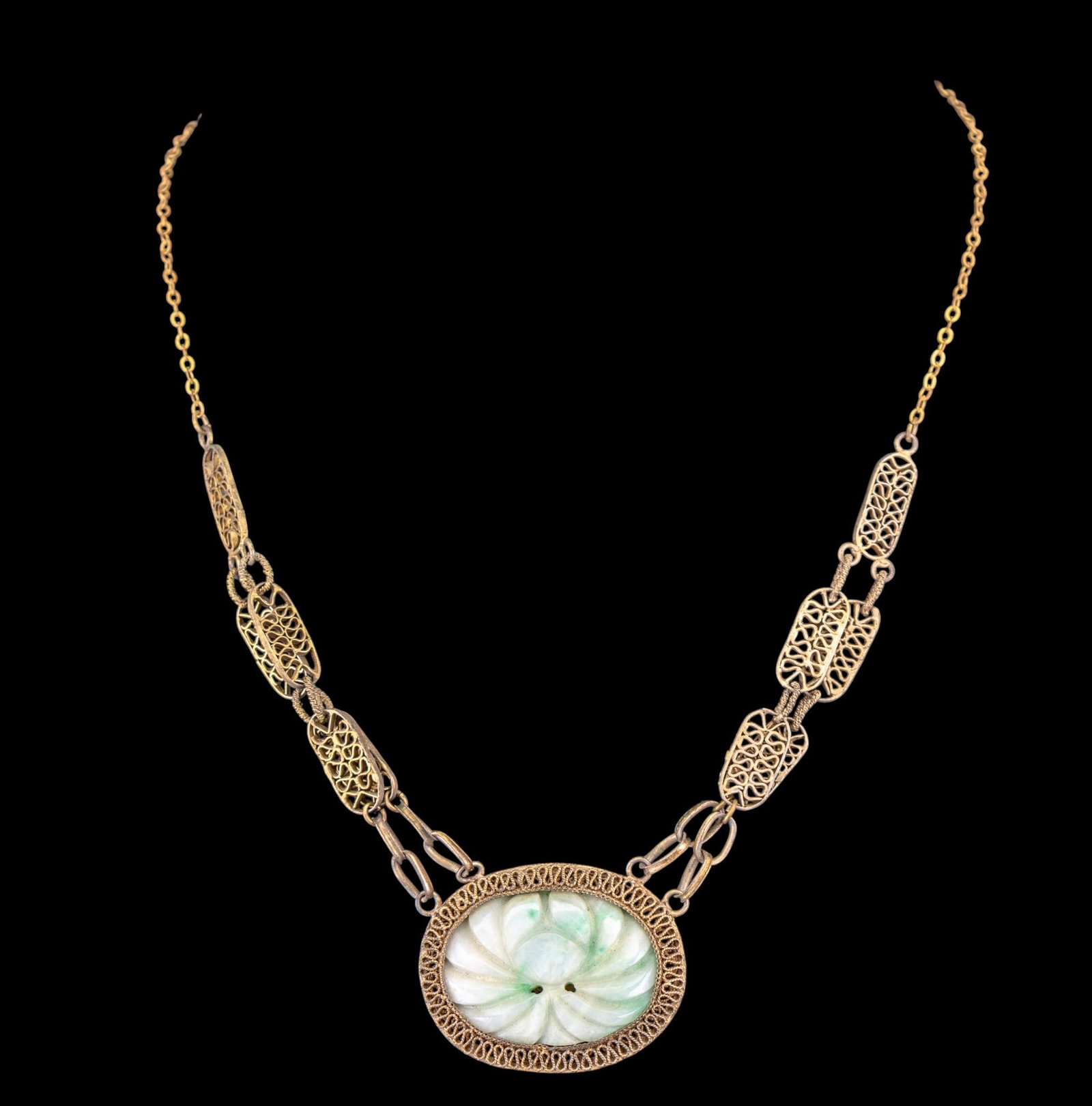 Antique Carved Jade Necklace (1 of 4)