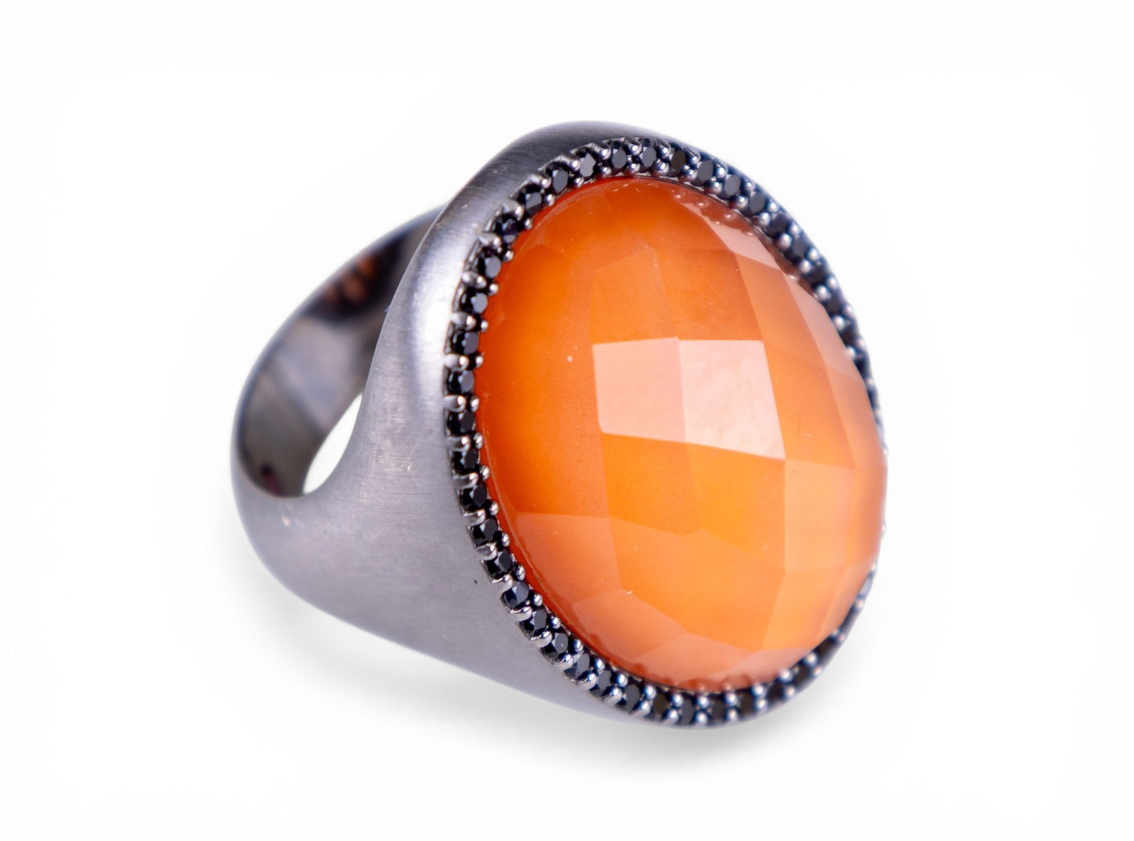 18K Robert Coin Cushion Cut Carnelian Ring (1 of 10)