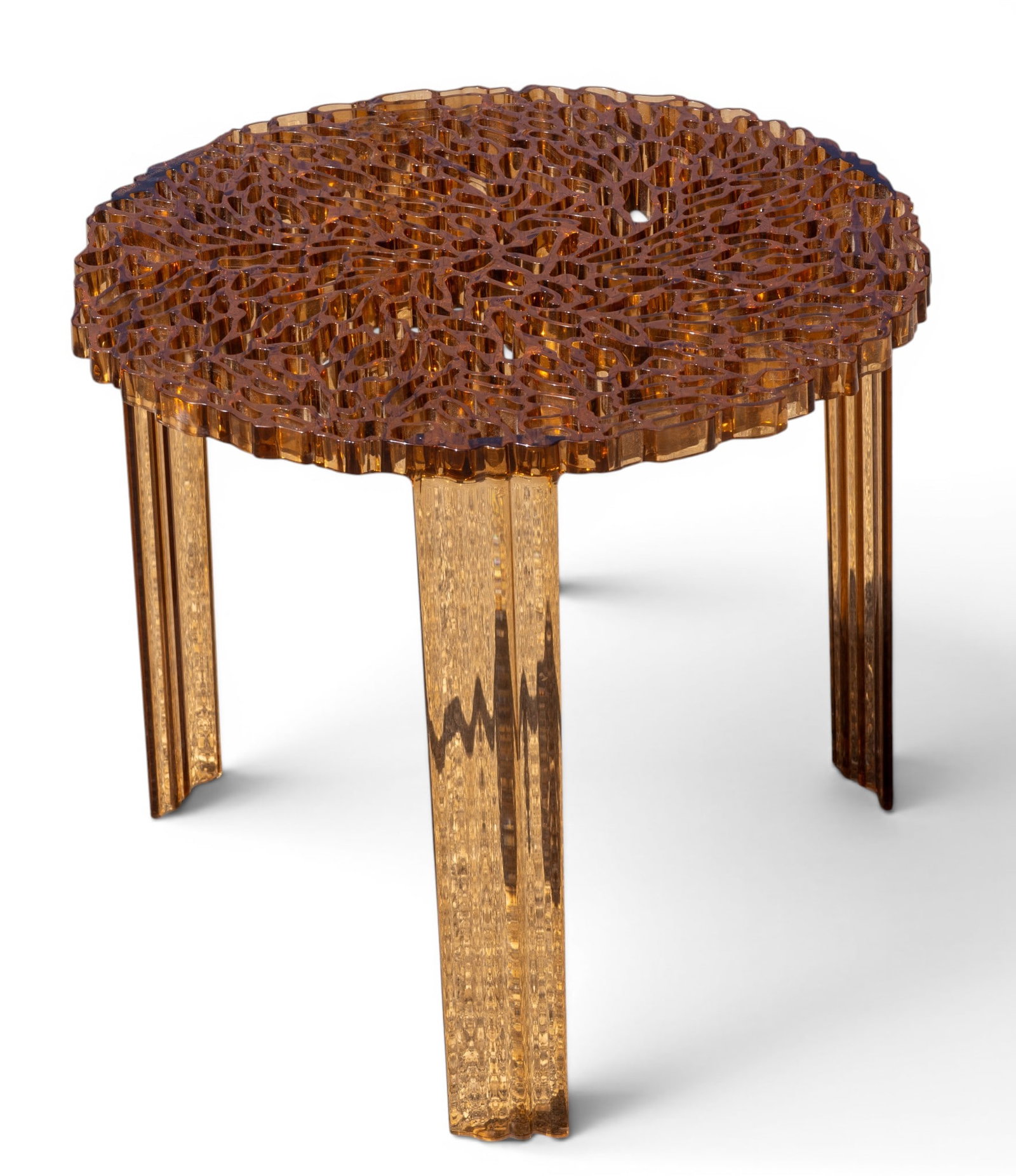 Lucite Side Table in Honeycomb Design (1 of 7)