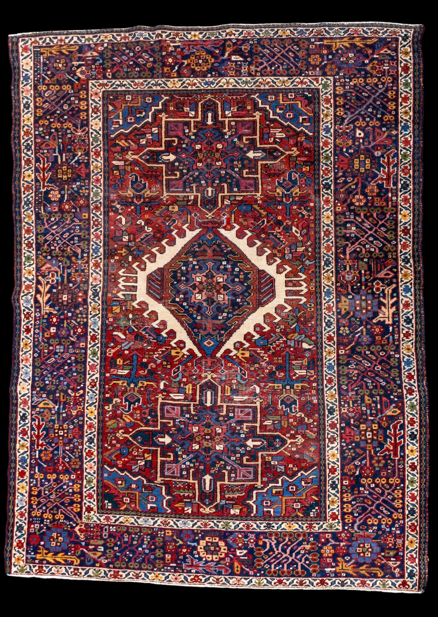 Semi Antique Handmade Persian Rug ~5x6: Semi antique handmade Persian rug. Measures approx. 4'9" x 6'3".