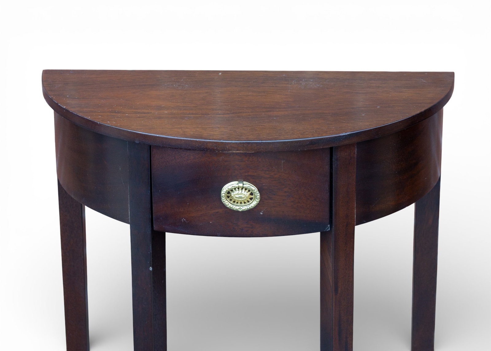 Mahogany Half-Moon Console Table - 2
