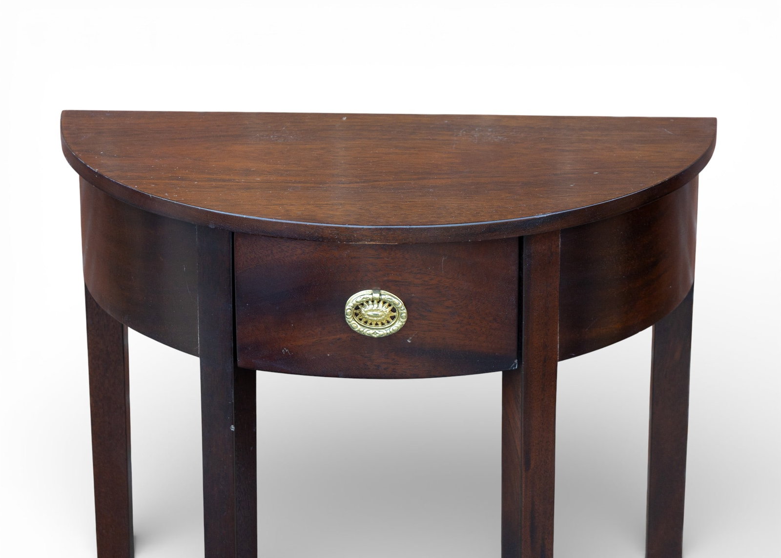 Mahogany Half-Moon Console Table - 3