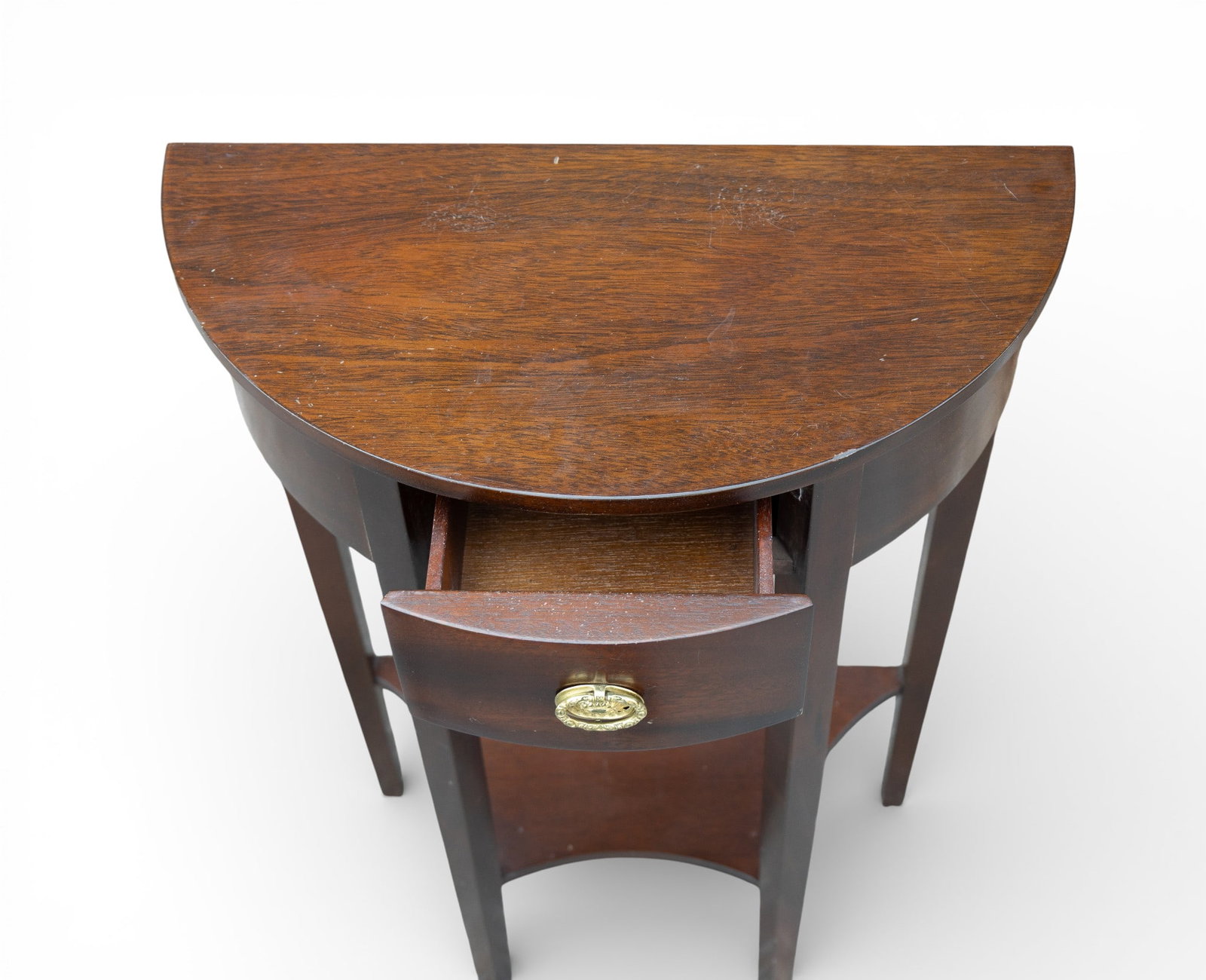Mahogany Half-Moon Console Table - 6