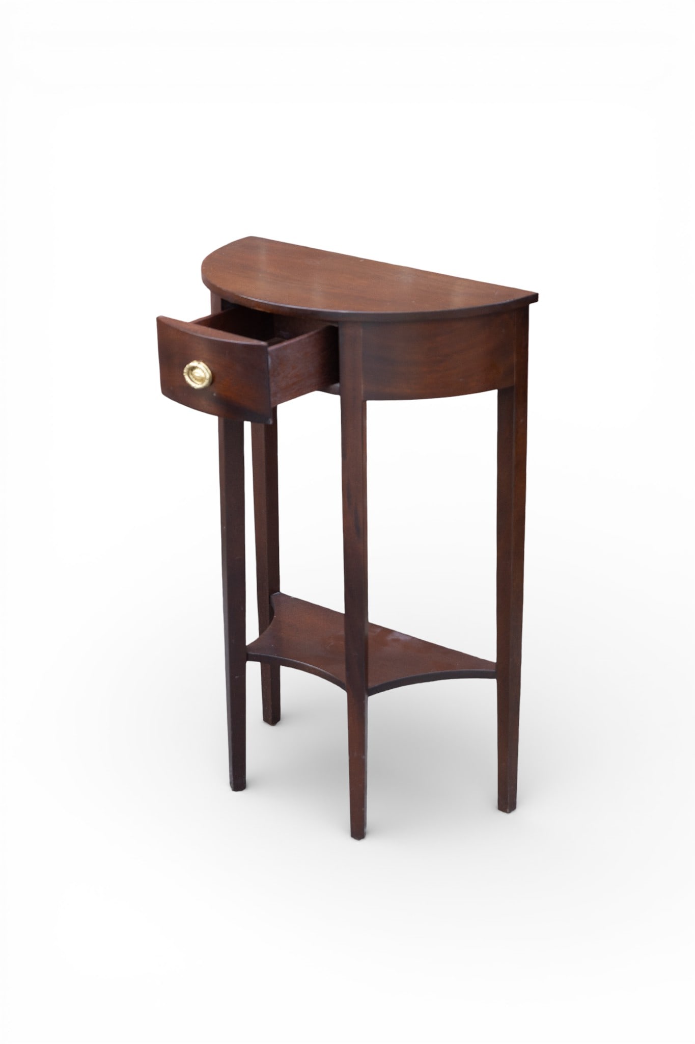 Mahogany Half-Moon Console Table - 8