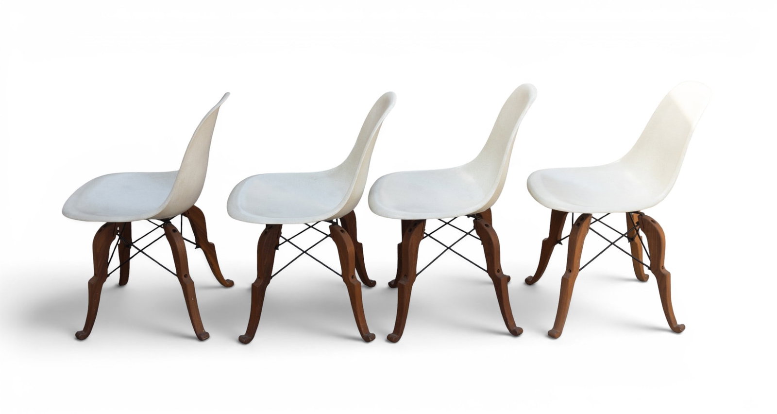 White Eames-Style Shell Chairs (4) - 8