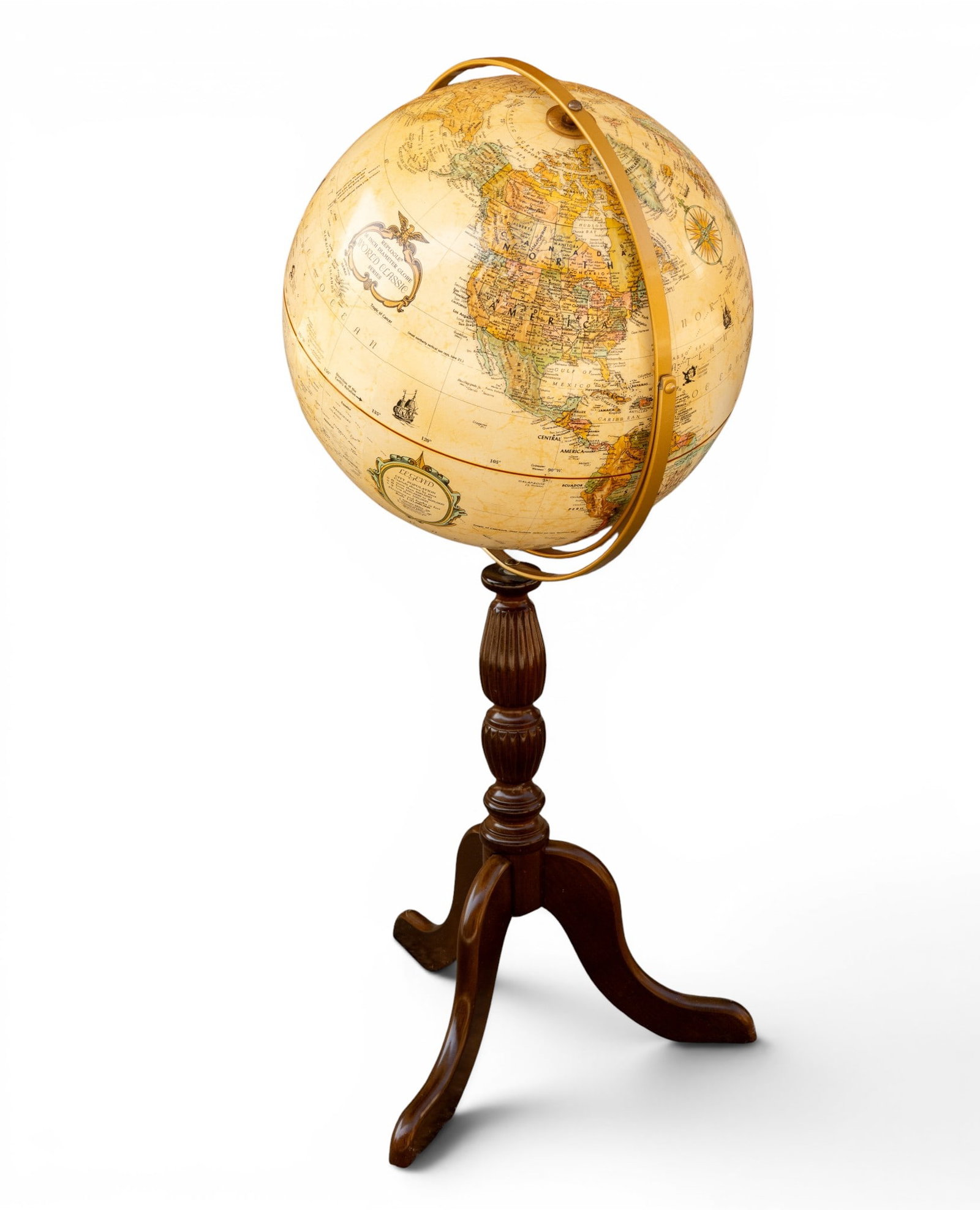 Vintage Replogle Globe w/ Mahogany Stand (1 of 8)