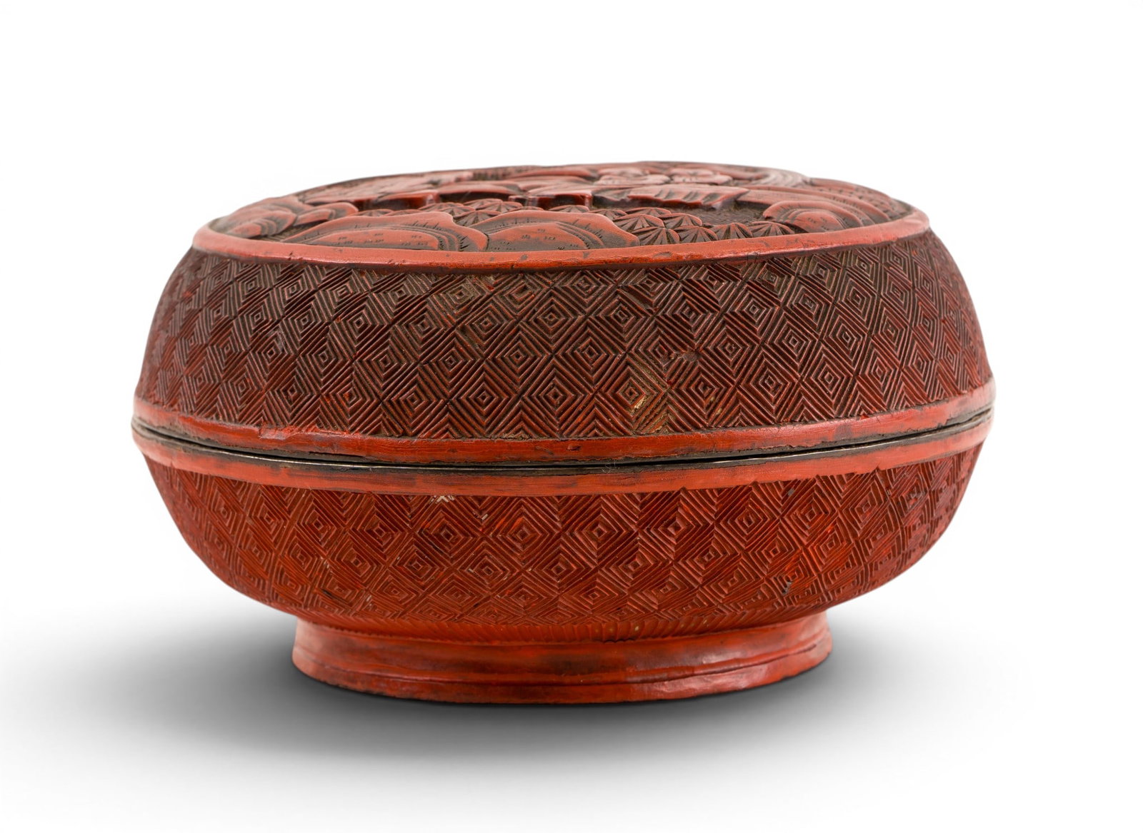 Chinese Carved Cinnabar Lacquer Covered Box (1 of 6)
