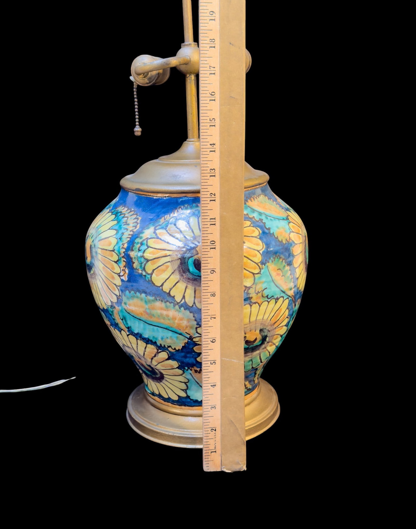 Hand Painted Earthenware Table Lamp - 4